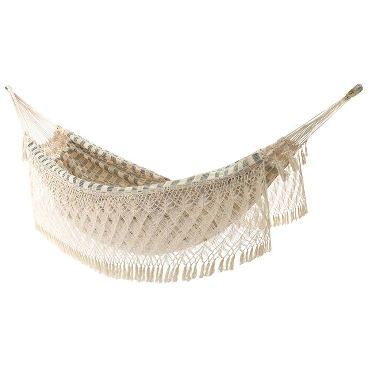 Vivere Brazilian Cotton Hammock, Outdoor Hanging Daybed, Honey Island (Open Box) - VMInnovations
