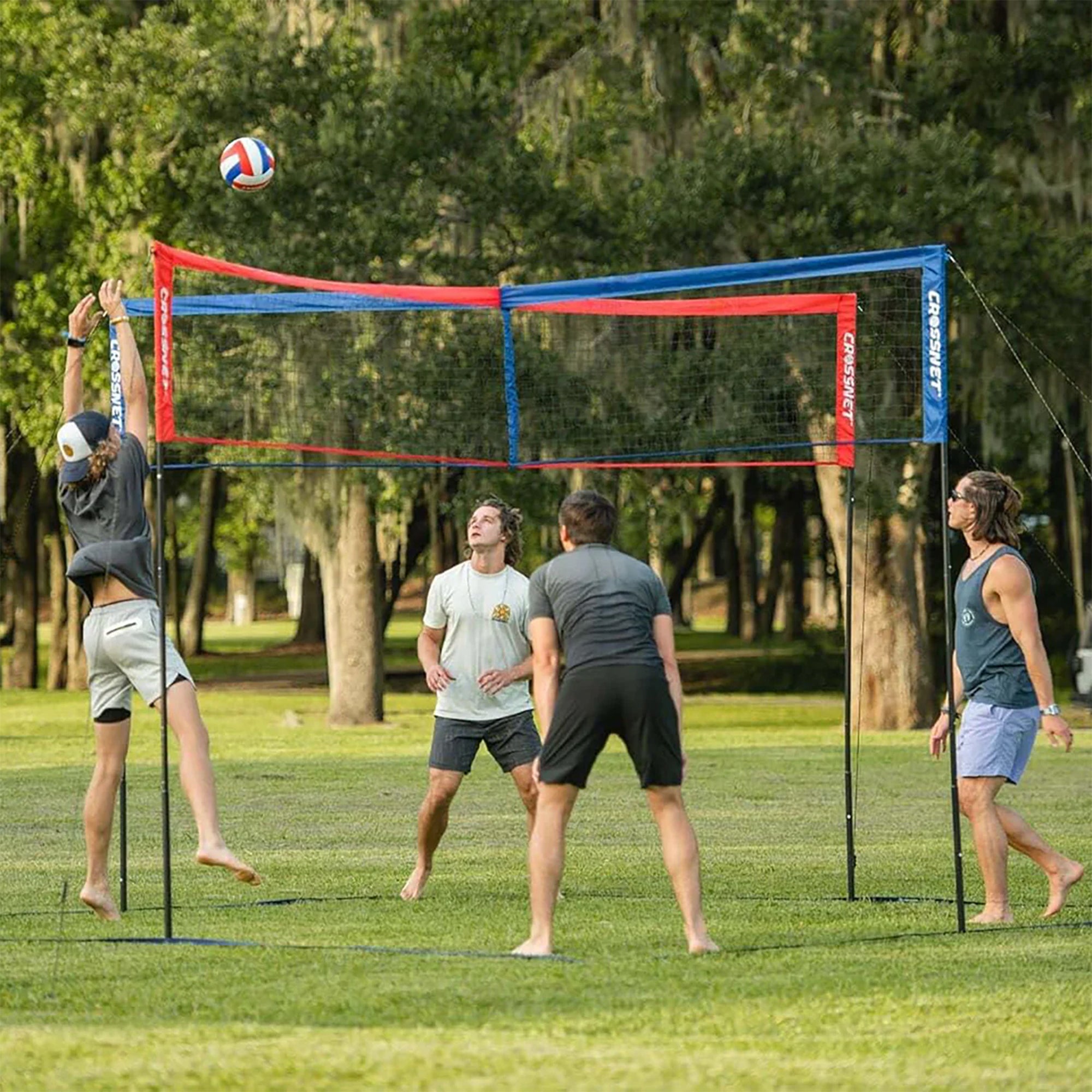 Vivere CROSSNET 4 Sq Outdoor Volleyball Game Net Set w Ball (Used)