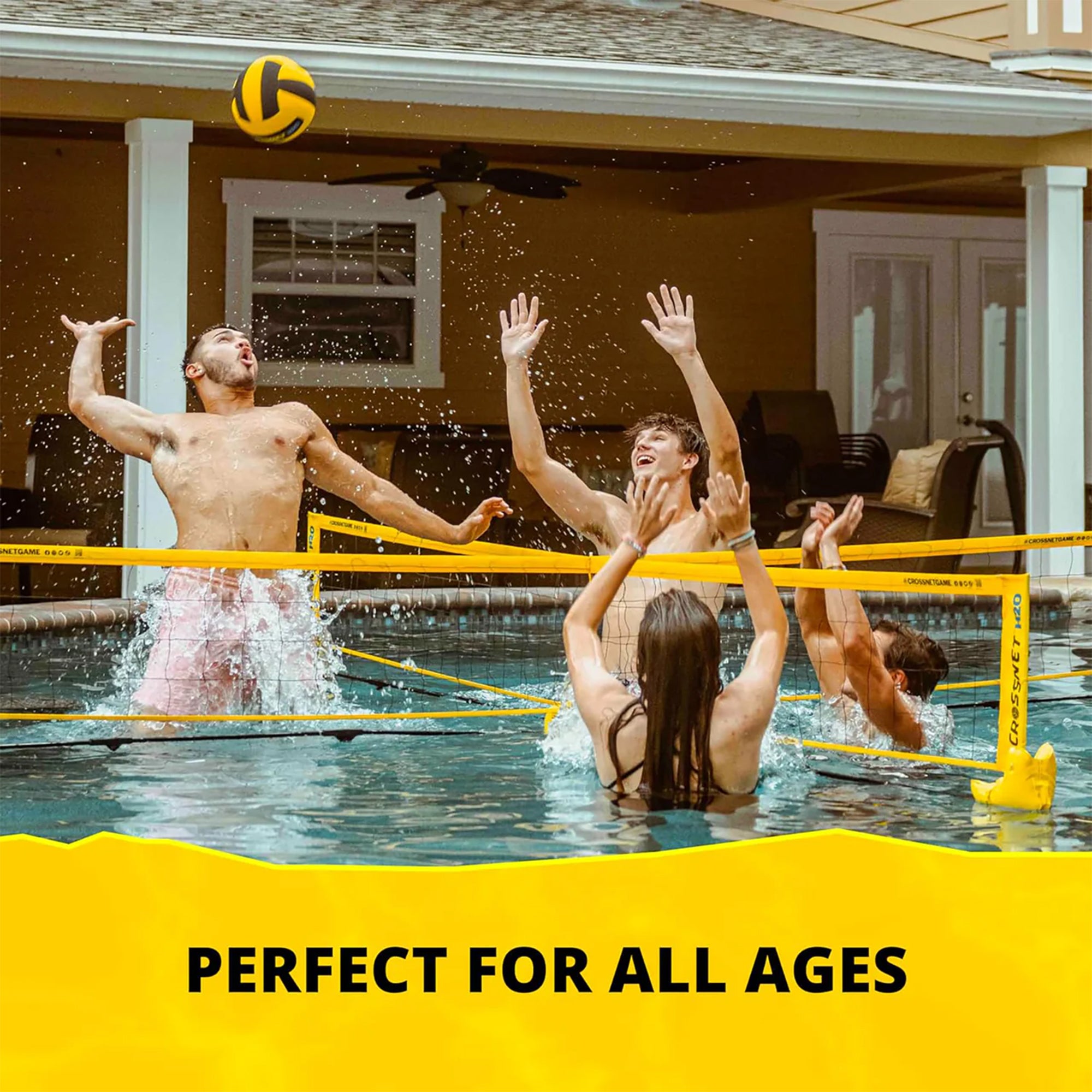 Vivere CROSSNET H2O Volleyball 4 Sq Portable Outdoor Water Pool Game (Open Box) - VMInnovations