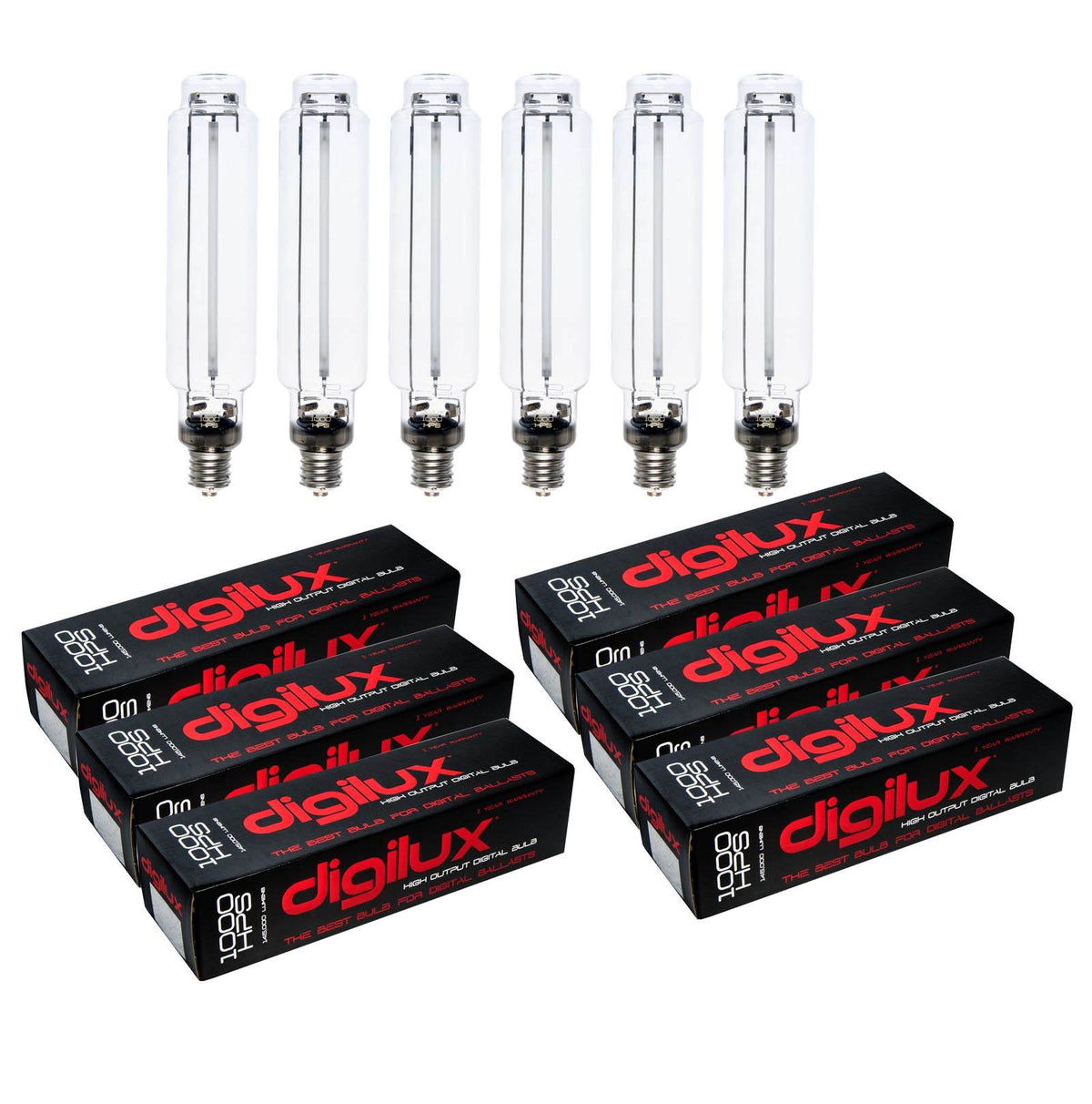 Digilux DX1000 1000 Watt HPS HID Sodium Digital Ballast Grow Lamp Light Bulb (6) - VMInnovations