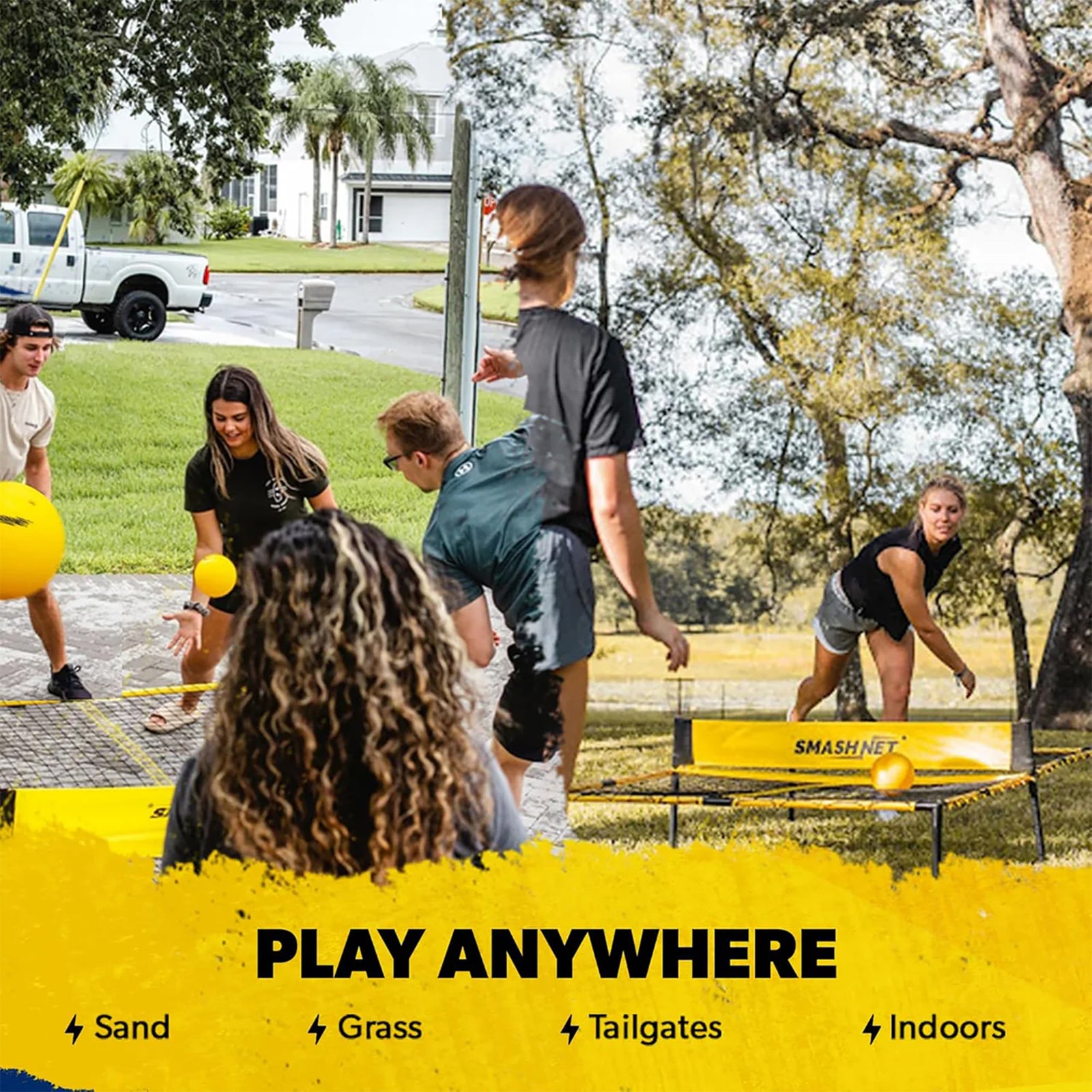 Vivere SMASHNET Outdoor Family Backyard Play Volleyball Table Tennis Game Set - VMInnovations