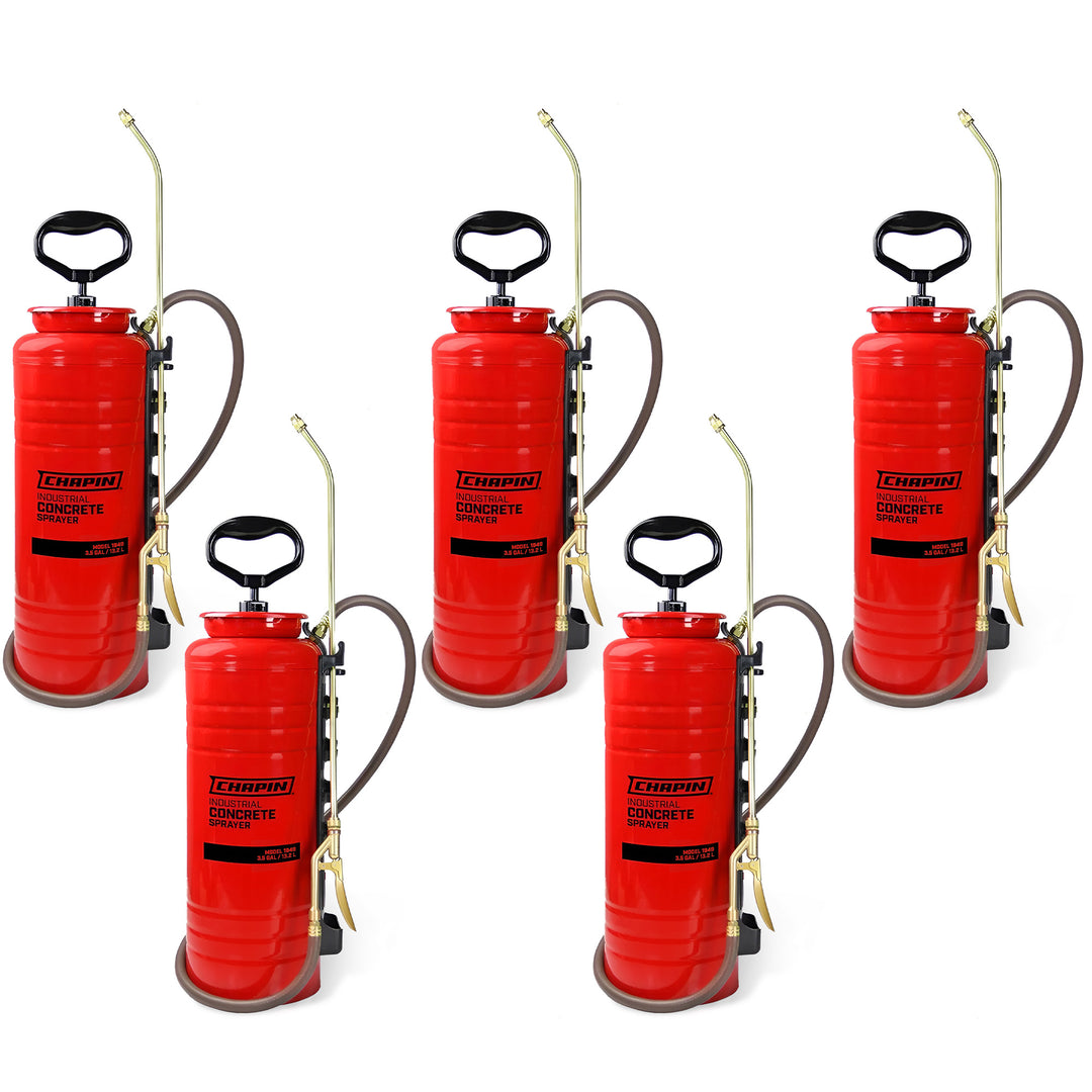 Chapin 5 Pack 3.5 Gal Tri Poxy Industrial Concrete Open Head Hand Tank Sprayer