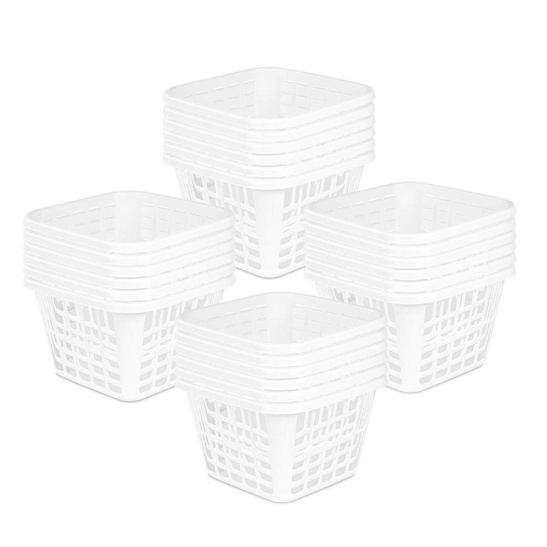 Sterilite Square Laundry Basket 1.25 Bushel Plastic Hamper with Handles, 24 Pack