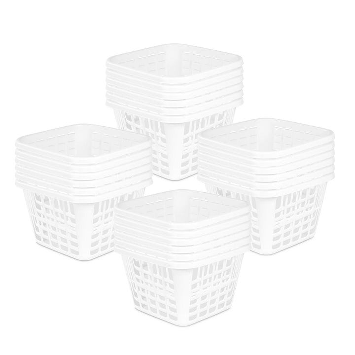 Sterilite Square Laundry Basket 1.25 Bushel Plastic Hamper with Handles, 24 Pack
