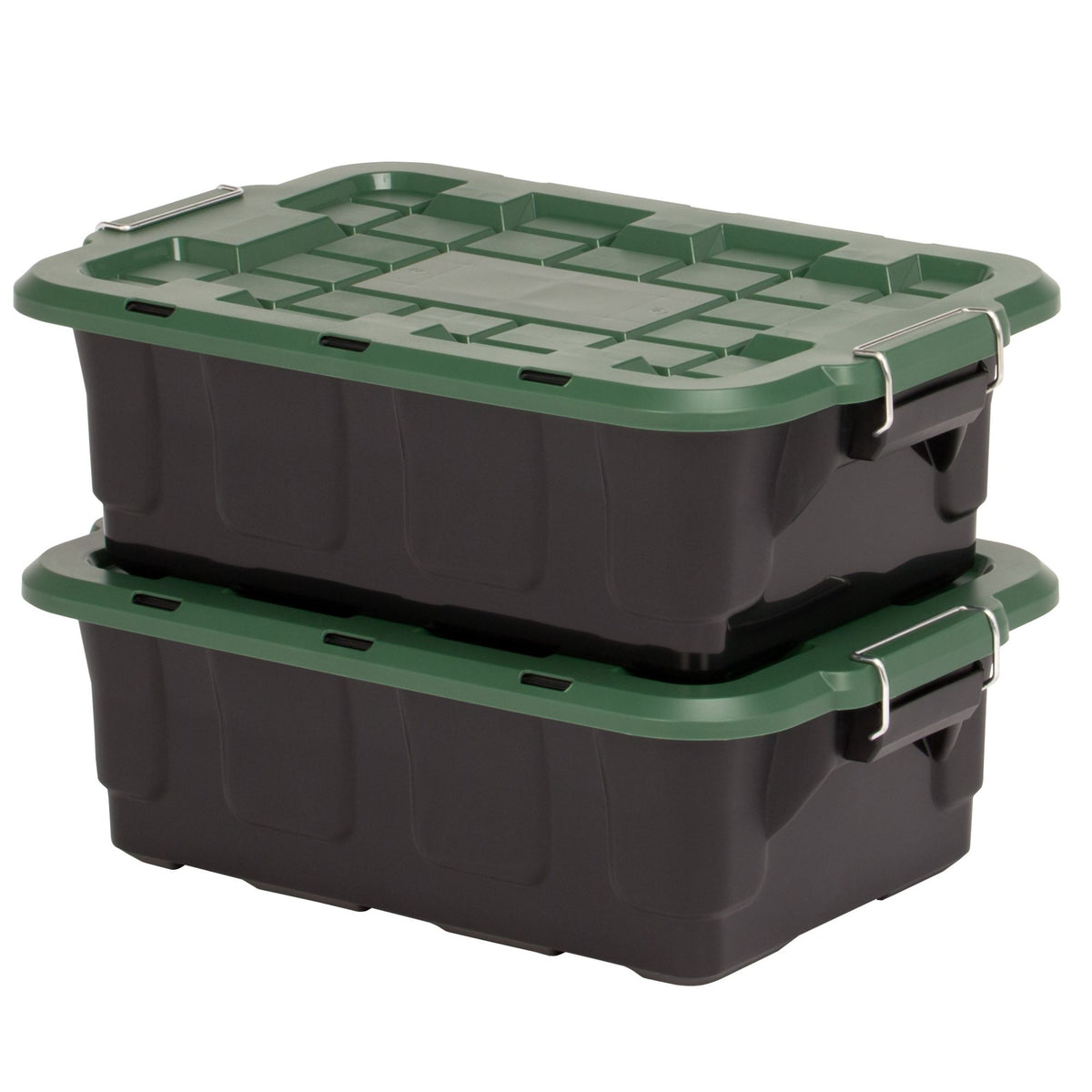 Homz 2 Pack 10-Gallon Plastic Stackable Home Storage Bins with Lids, (Used)