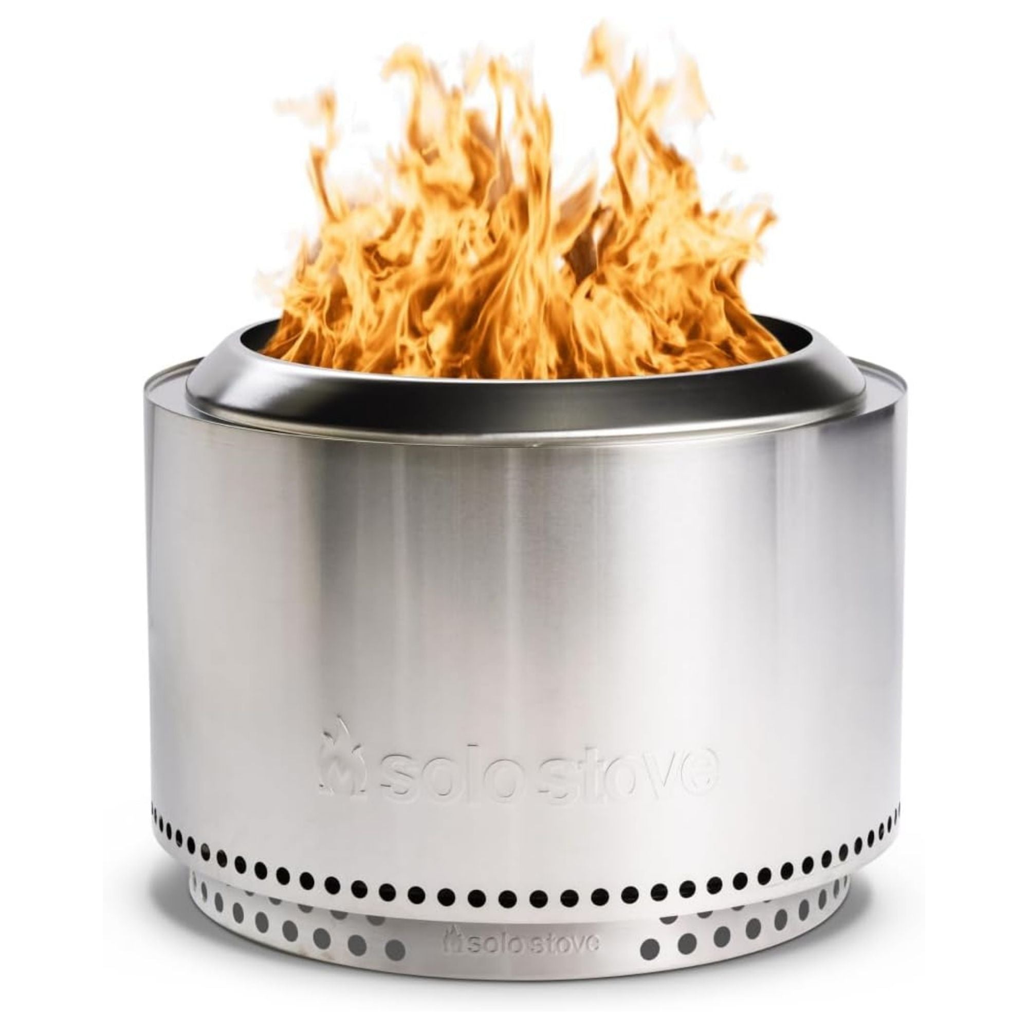 Solo Stove Yukon 2.0, 27" Wood Burning Smokeless Fire Pit with Stand, Silver