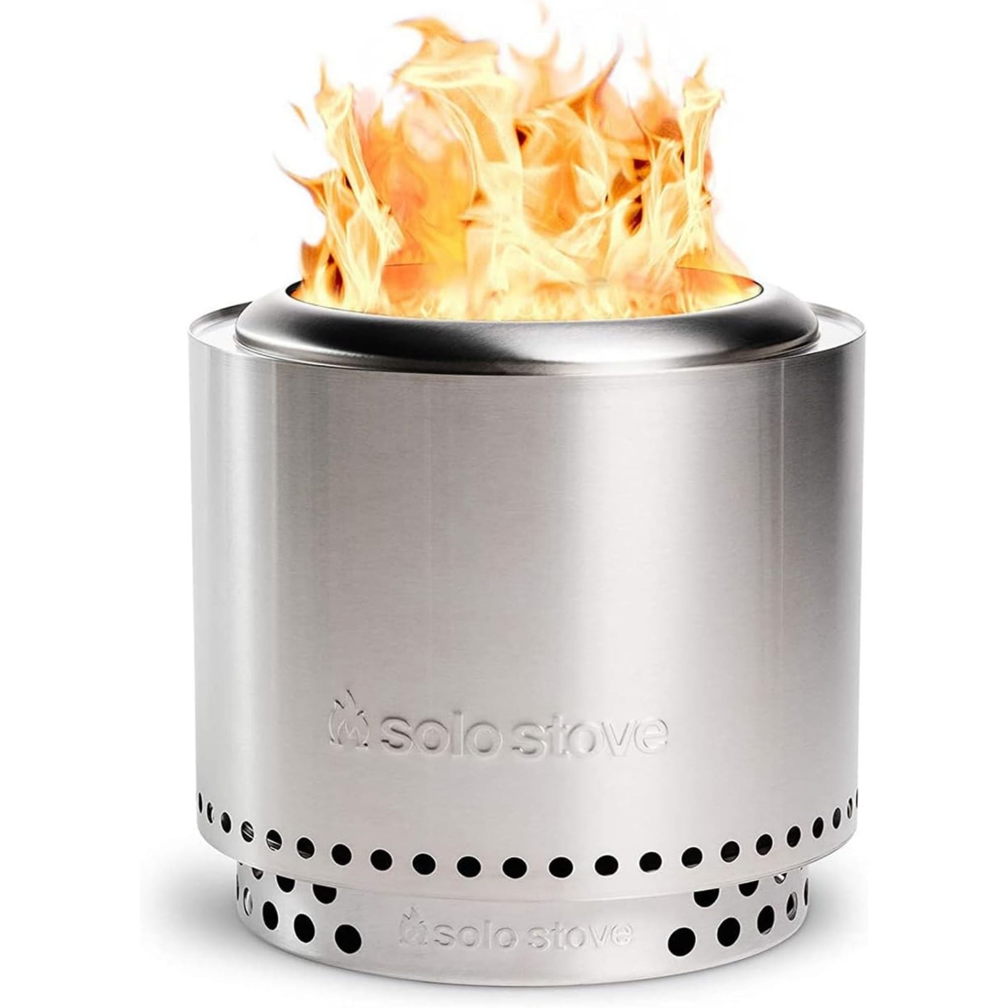 Solo Stove Ranger 2.0, 15" Wood Burning Smokeless Fire Pit with Stand, Silver