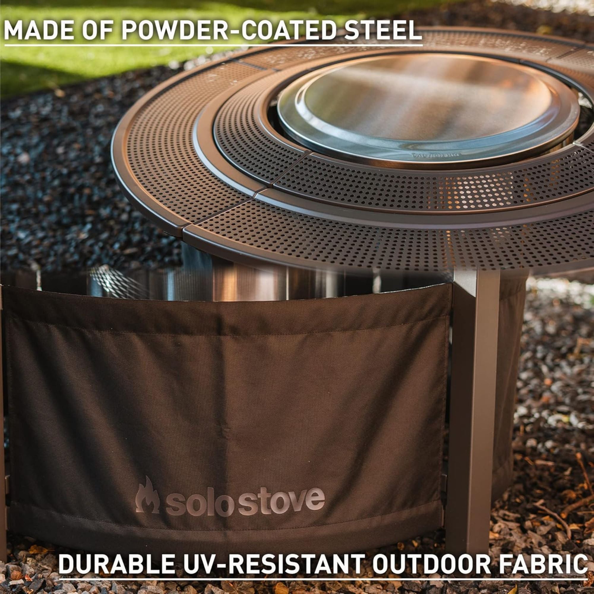 Solo Stove 52.6" Fire Pit Surround Tabletop, Steel Barrier,Outdoor Fabric, Black