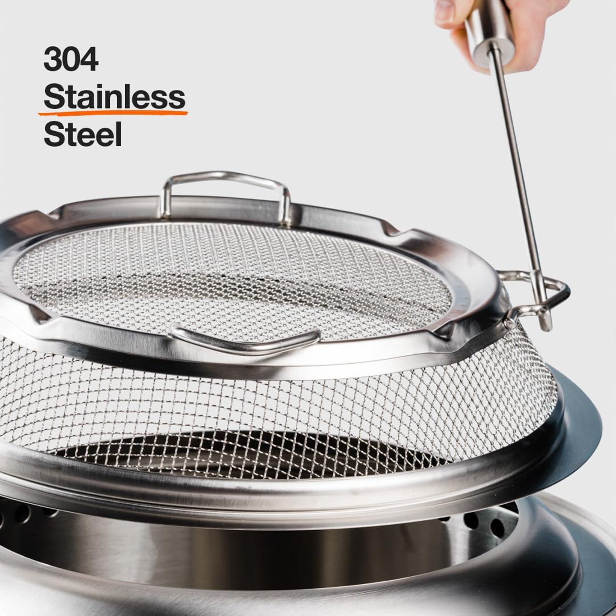 Solo Stove Bonfire Shield, Stainless Steel Mesh Spark Screen with Removal Tools
