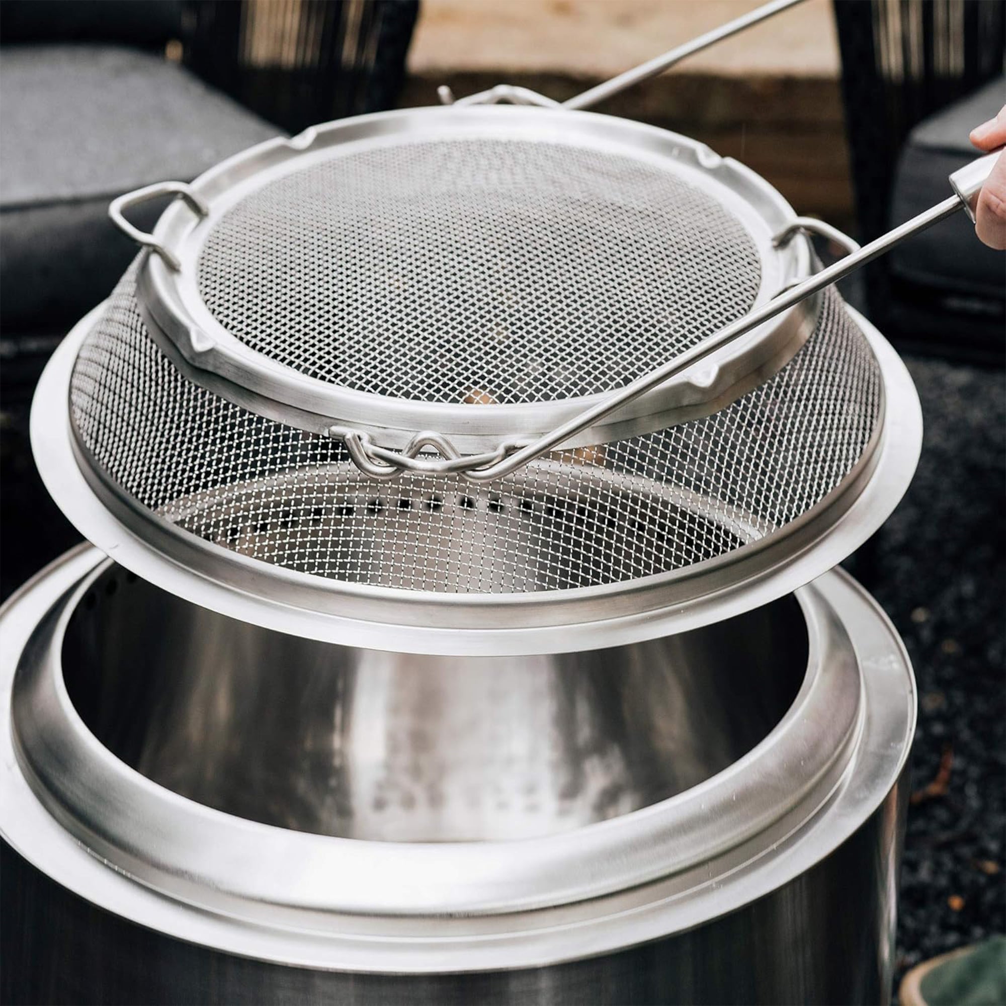 Solo Stove Bonfire Shield, Stainless Steel Mesh Spark Screen with Removal Tools