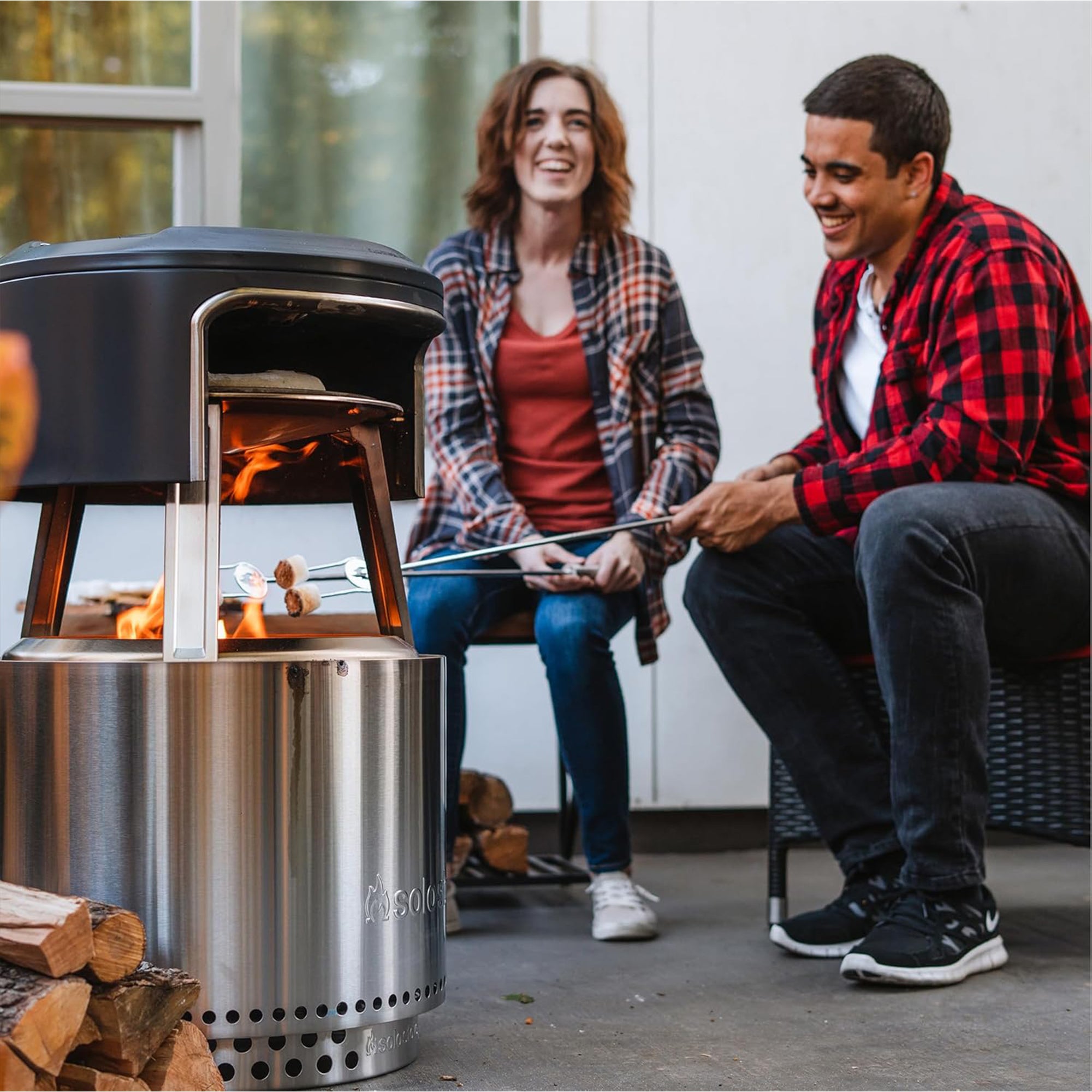 Solo Stove Bonfire Pi Fire, Fire Pit Pizza Oven Accessory with Stone & Carry Bag