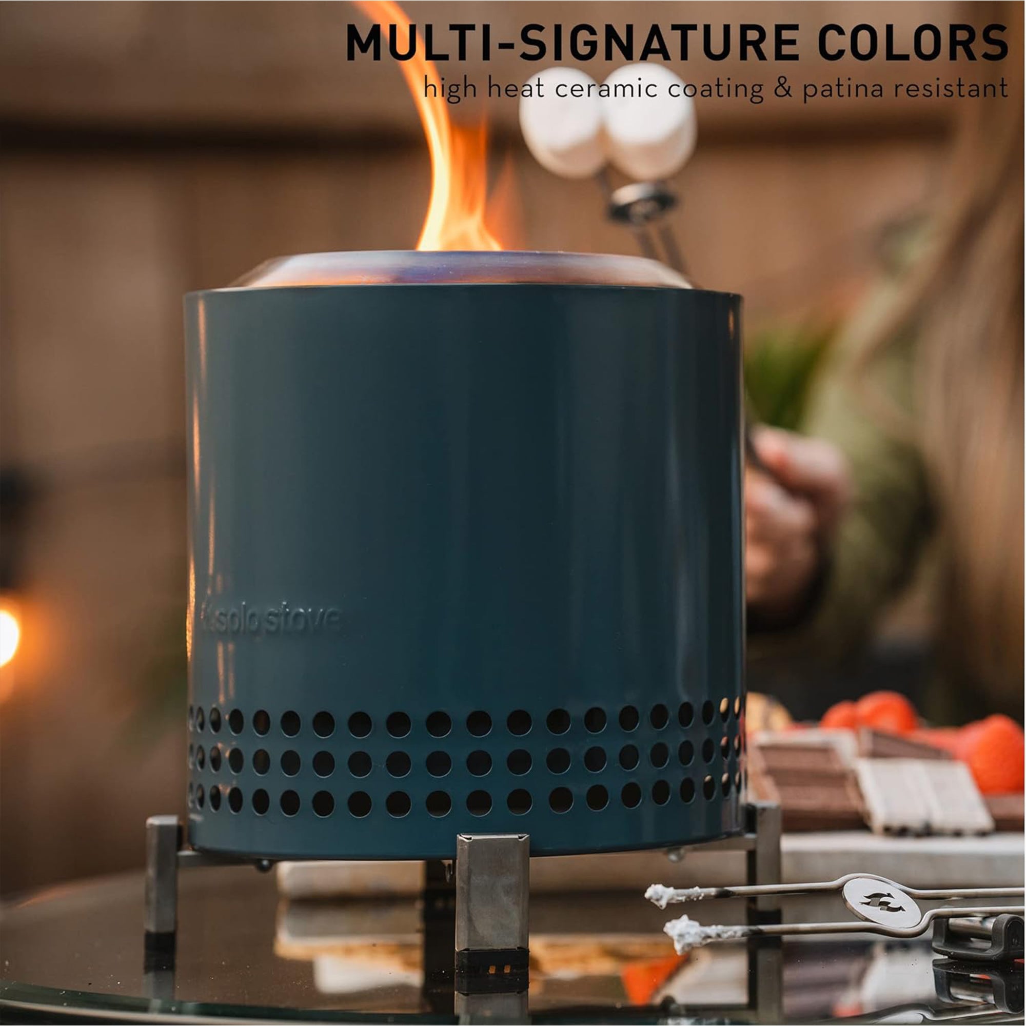 Solo Stove Mesa XL, 7" Tabletop Fire Pit w/Stand - Wood, Pellet Bonfire, Ash