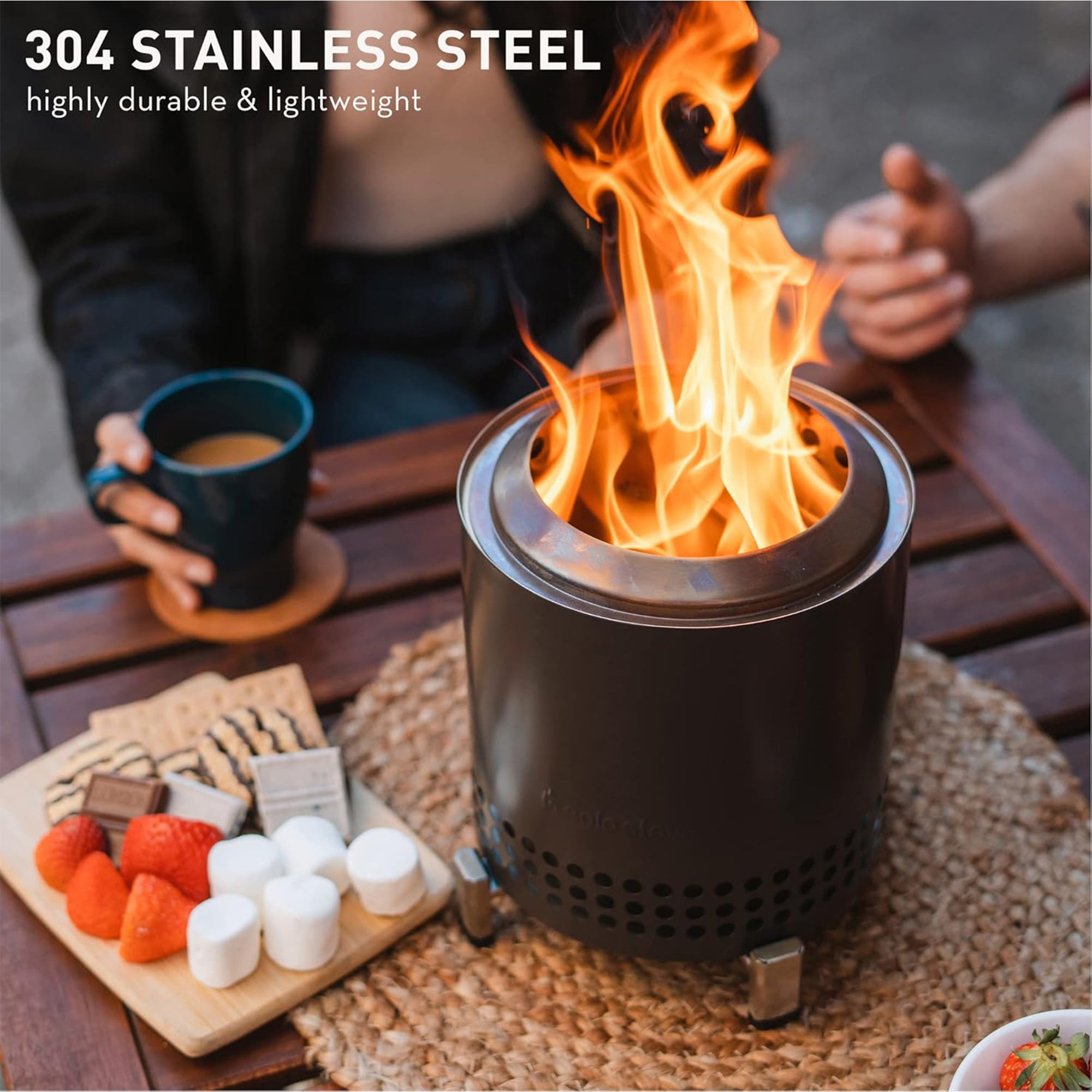 Solo Stove Mesa XL, 7" Tabletop Fire Pit w/Stand - Wood, Pellet Bonfire, Ash