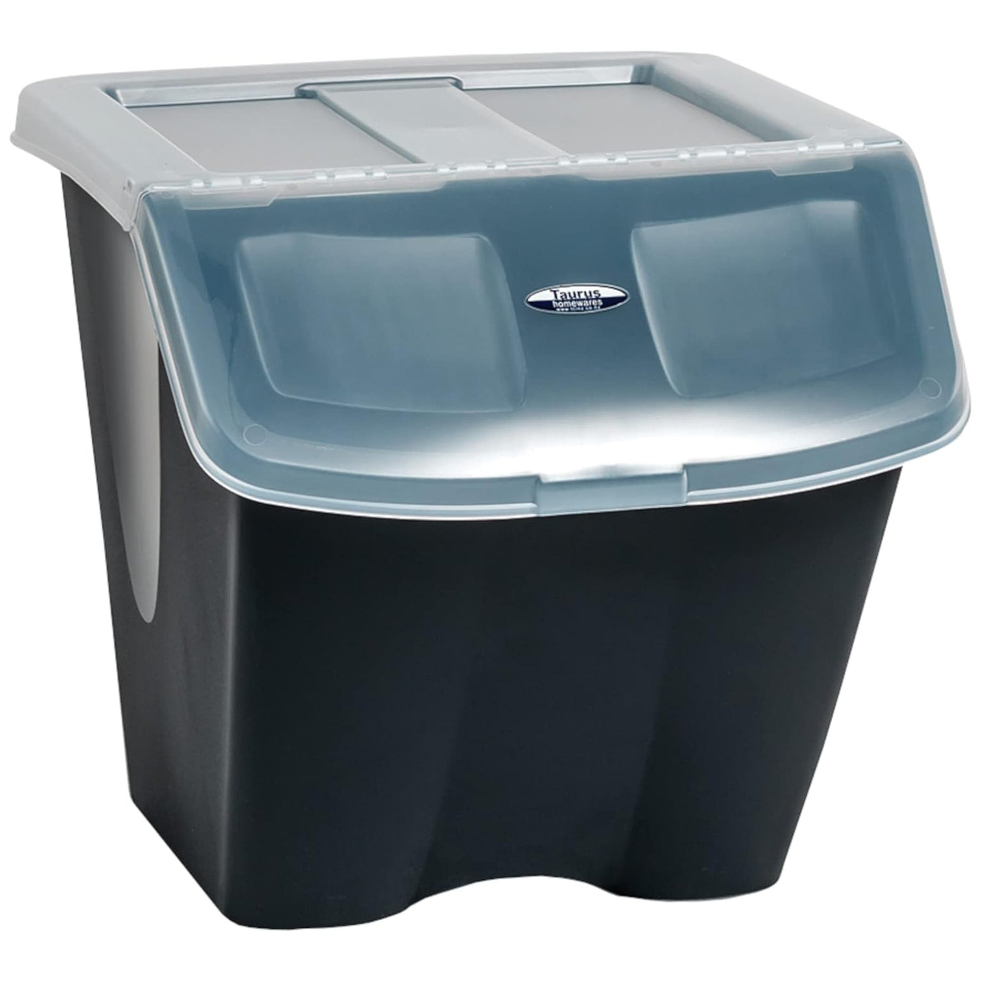 Redmon 10 Gal Stackable Shutter Bin with Flip Lid Plastic Storage, Black (Used) - VMInnovations