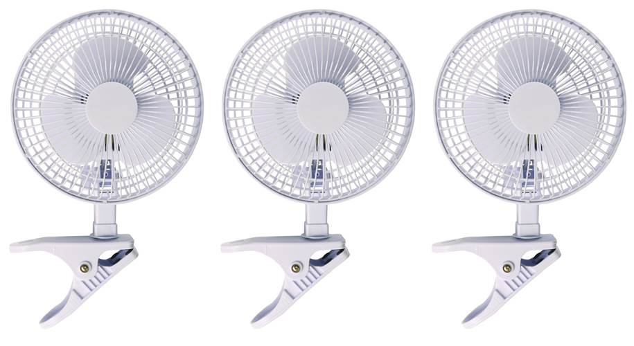 Hydrofarm ACFC6 Active Air 6-Inch Clip-On Desk Hydroponics Grow Fans (3 Pack)