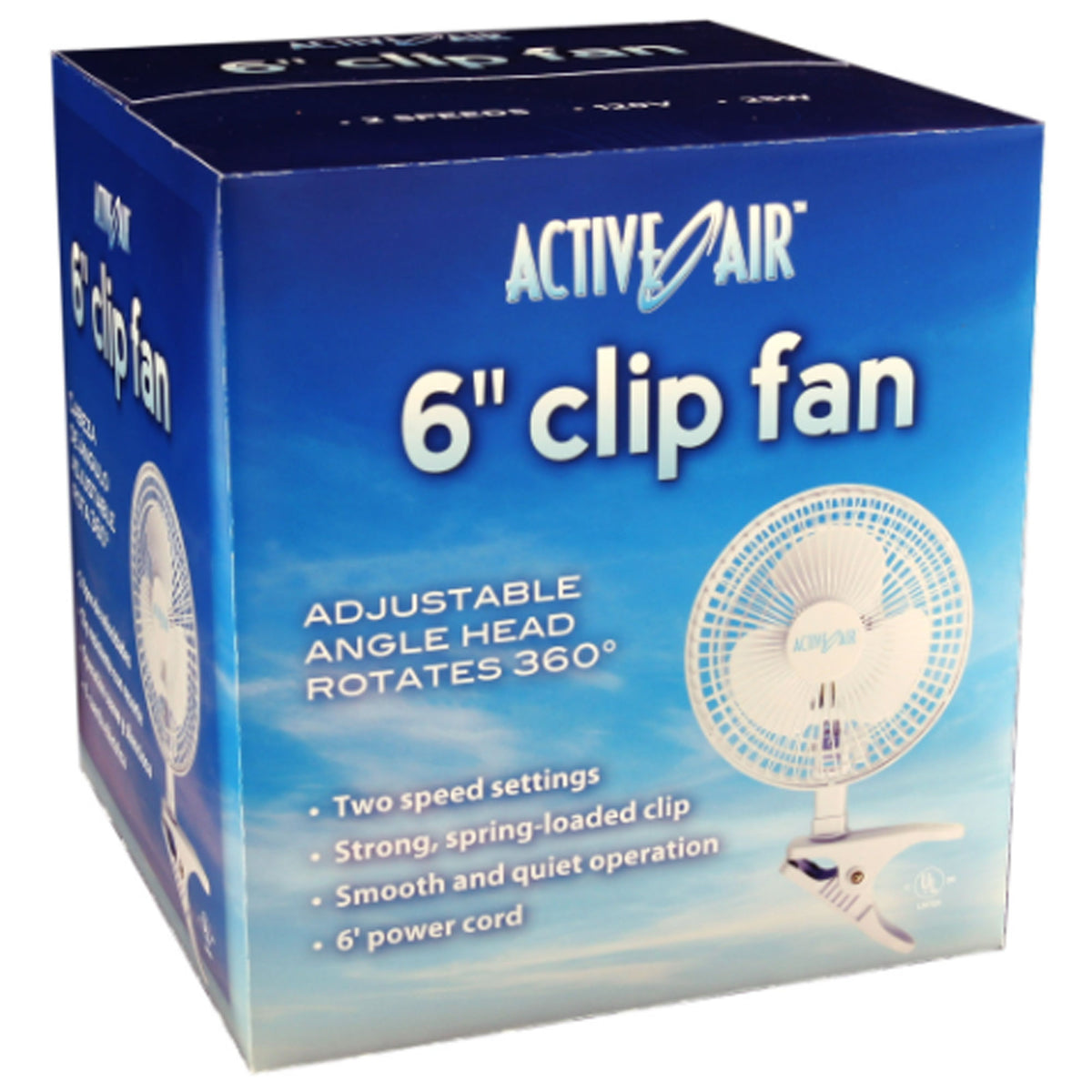 Active Air ACFC6 Portable 6 Inch 2 Speed Clip On Hydroponics Grow Fan (6 Pack)