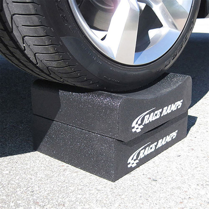 Race Ramps 8" Adjustable Wheel Cribs Car Maintenance Display, RR-WC-8-2, Black - VMInnovations