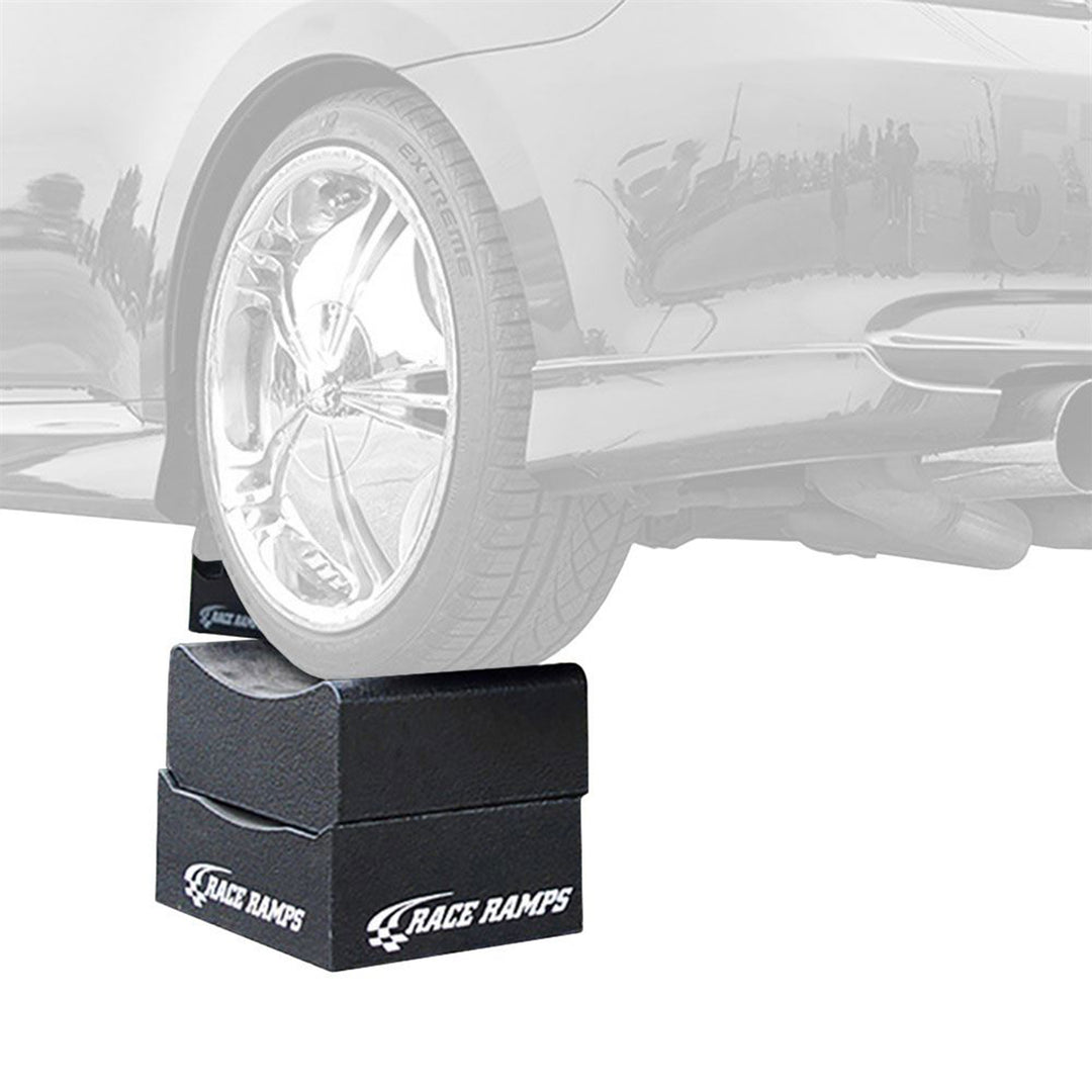 Race Ramps 10" Adjustable Wheel Cribs Car Maintenance Display, RR-WC-0-2, Black - VMInnovations