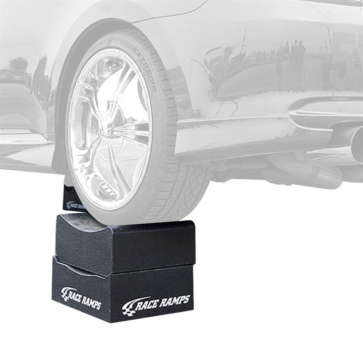 Race Ramps 10" Adjustable Wheel Cribs Car Maintenance Display, RR-WC-0-2, Black - VMInnovations