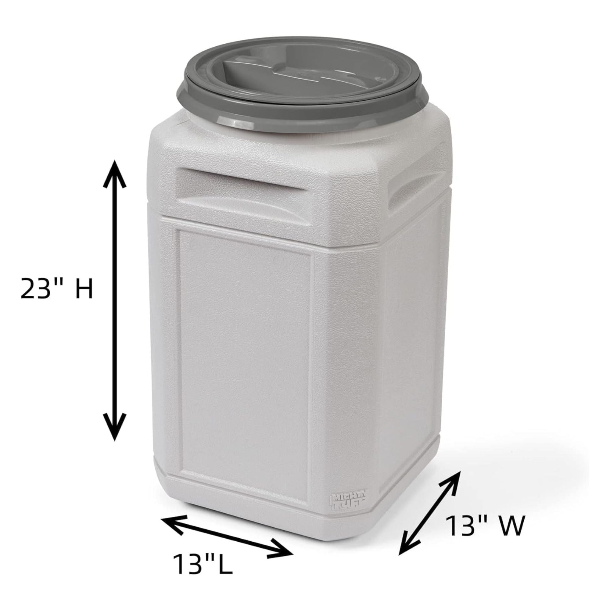 Mighty Tuff Pet Food Storage Container with Rolling Dolly and Scoop, 13 Gal - VMInnovations