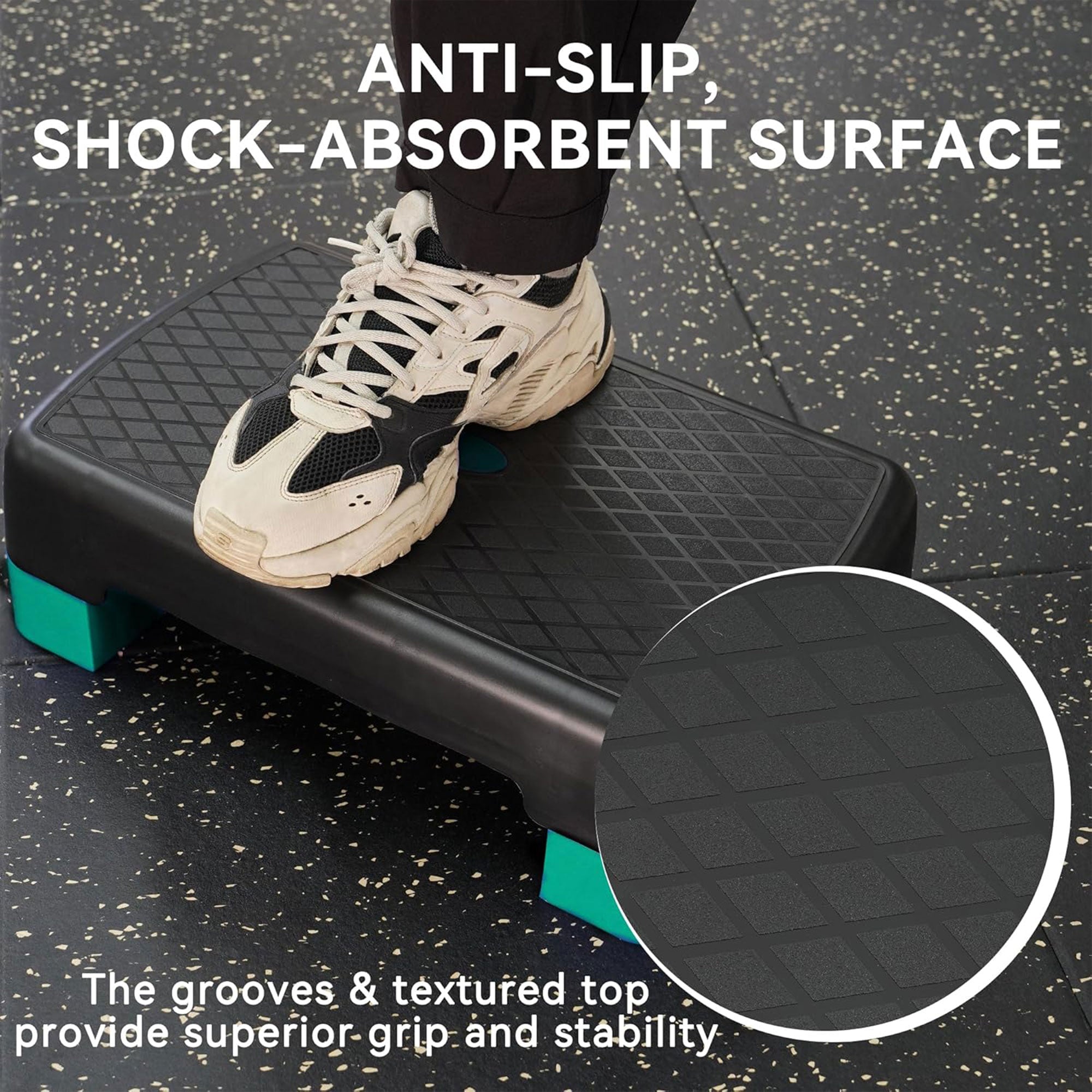 Fitvids 18" Workout Aerobic Stepper Platform, Adjustable Risers (Open Box)