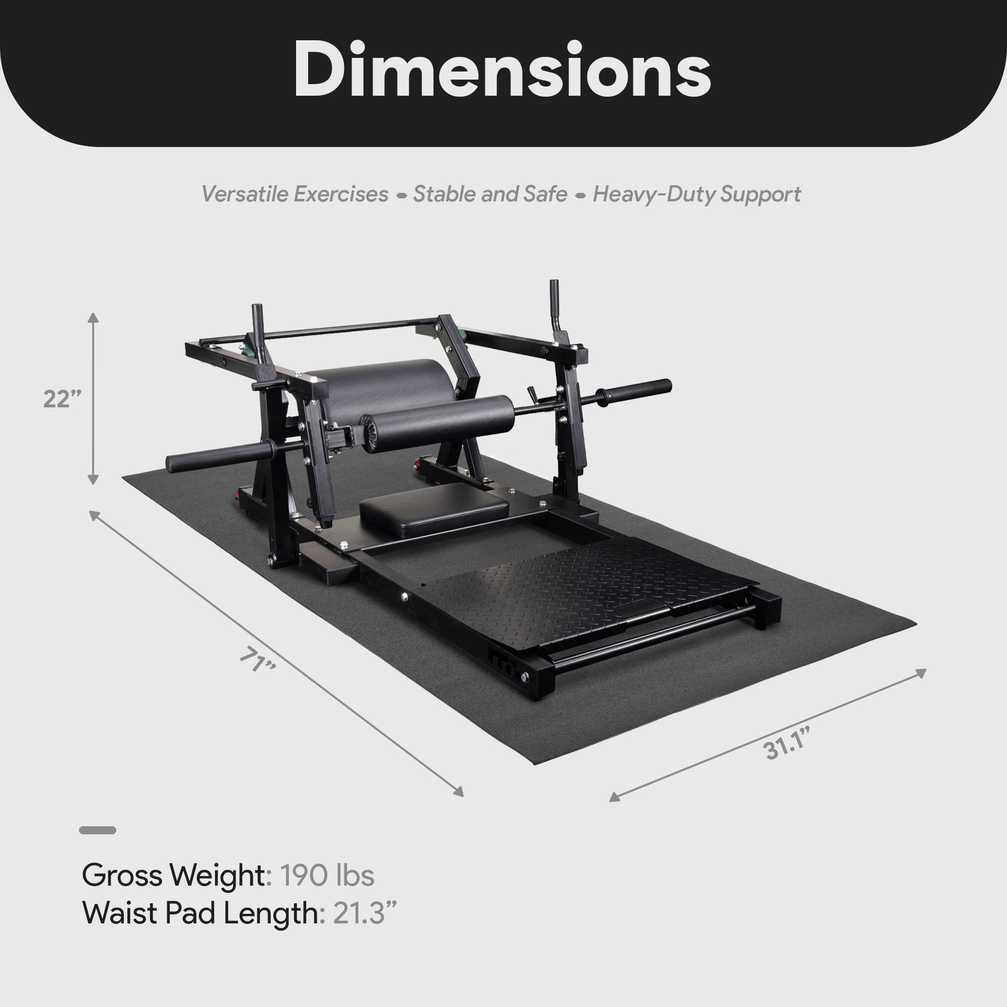 BalanceFrom Fitness Hip Thrust Machine, Adjustable Synclock Lever for Home Gym - VMInnovations