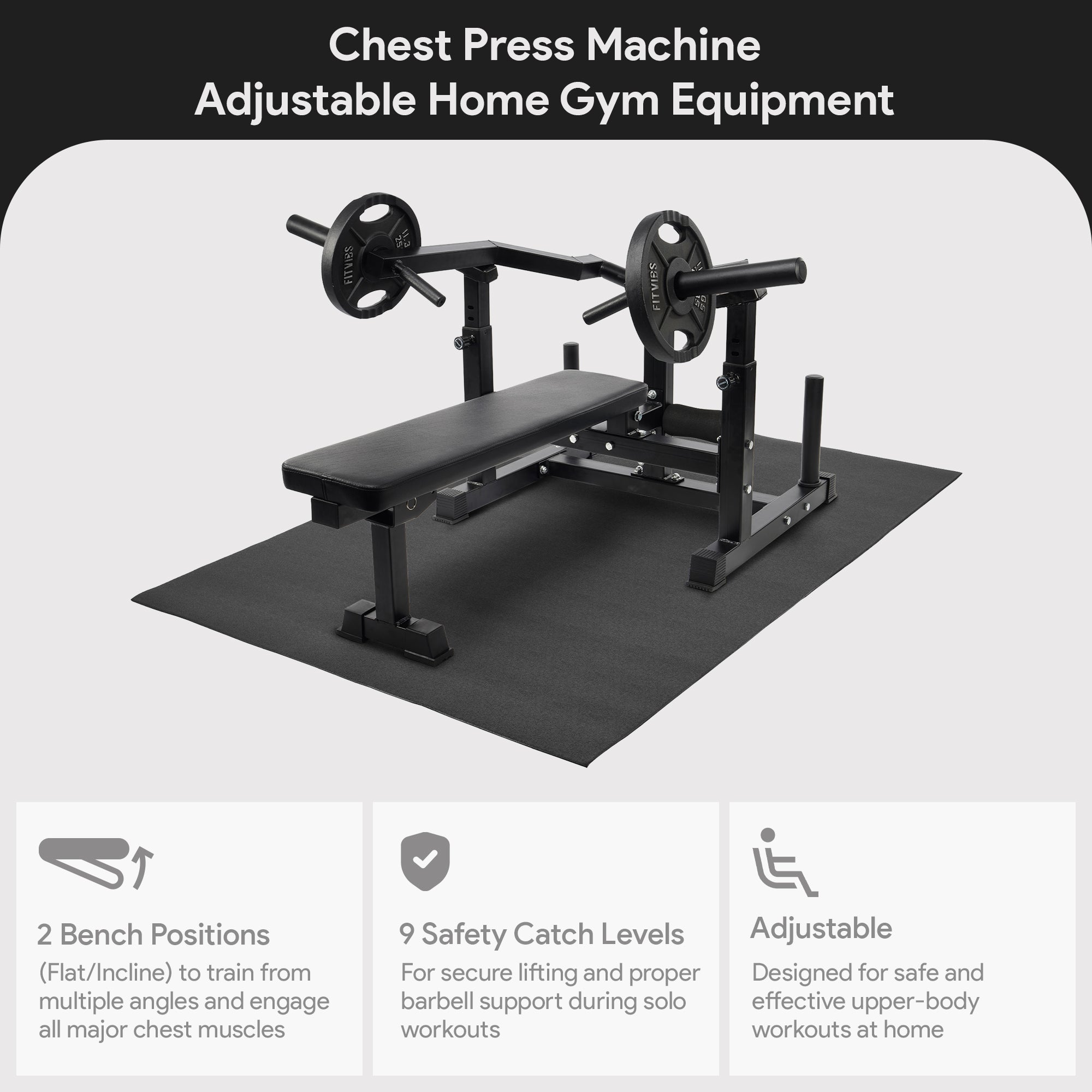 BalanceFrom Fitness Chest Press Machine, Adjustable Home Gym Equipment (Used)