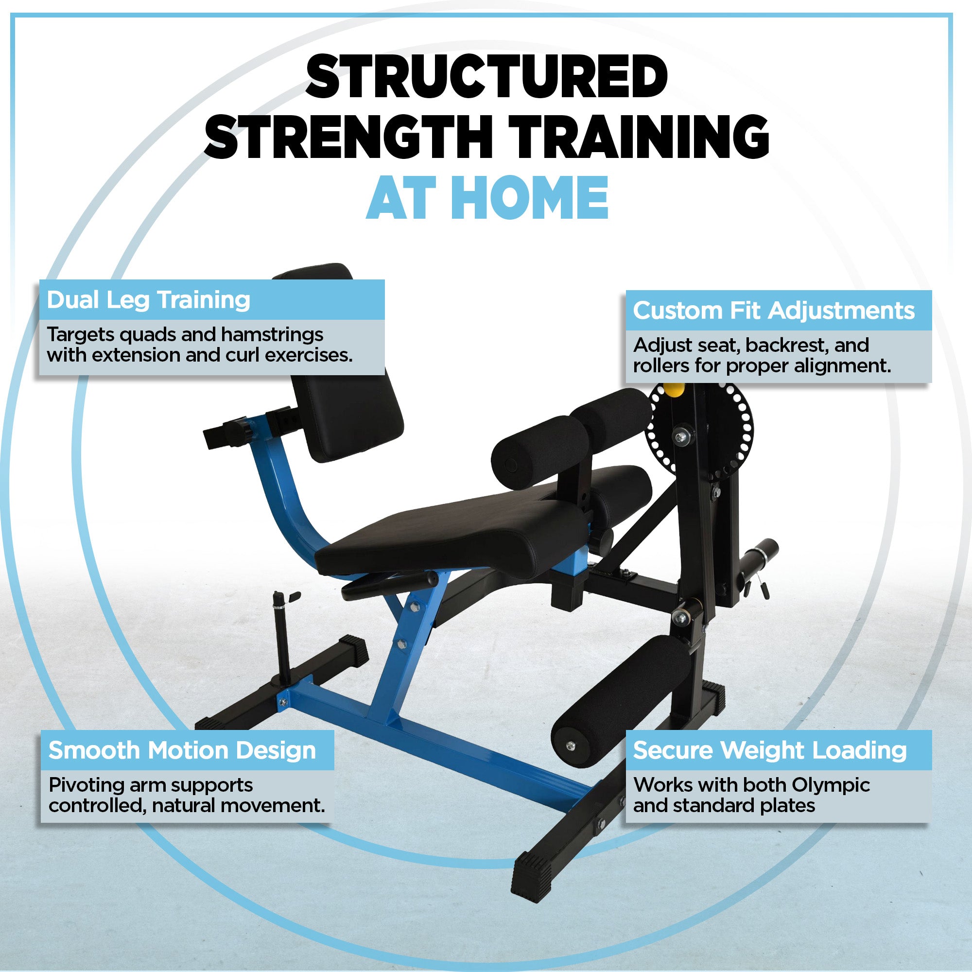 Stamina Leg Extension & Curl Machine for Home Lower-Body Strength Training - VMInnovations