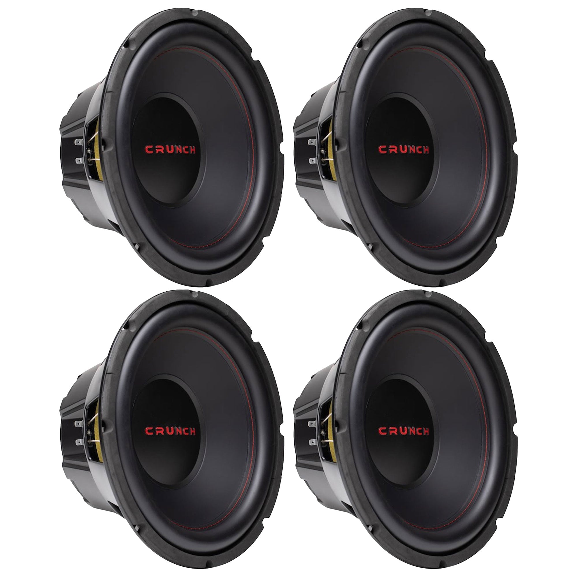 Crunch CRW12D4 12" 800W MAX 4 Ohm Dual Voice Coil Car Subwoofer Speaker, 4 Pack - VMInnovations