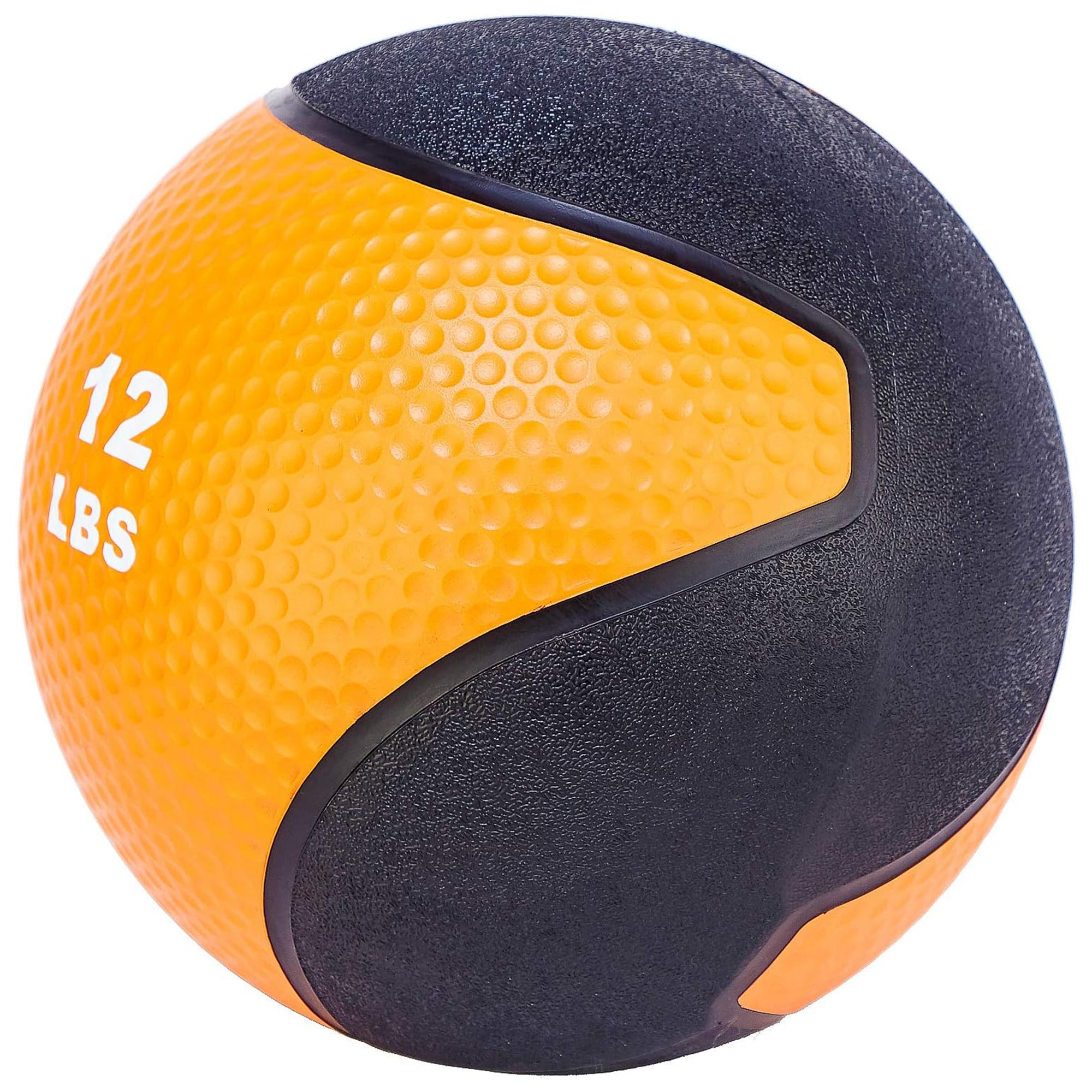 Fitvids 12 lb Dual-Texture Medicine Ball for Core and Strength Training, Orange
