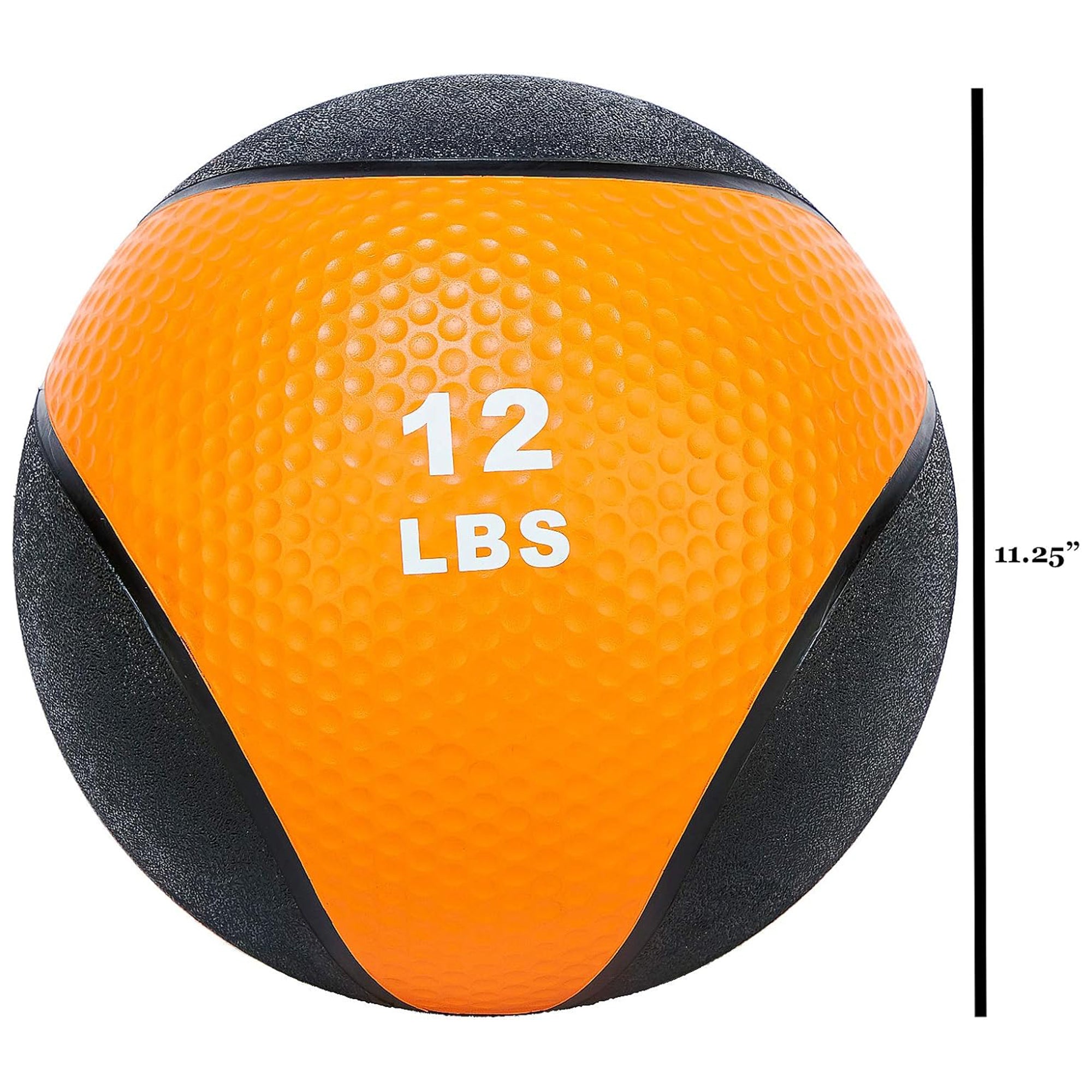 Fitvids 12 lb Dual-Texture Medicine Ball for Core and Strength Training, Orange