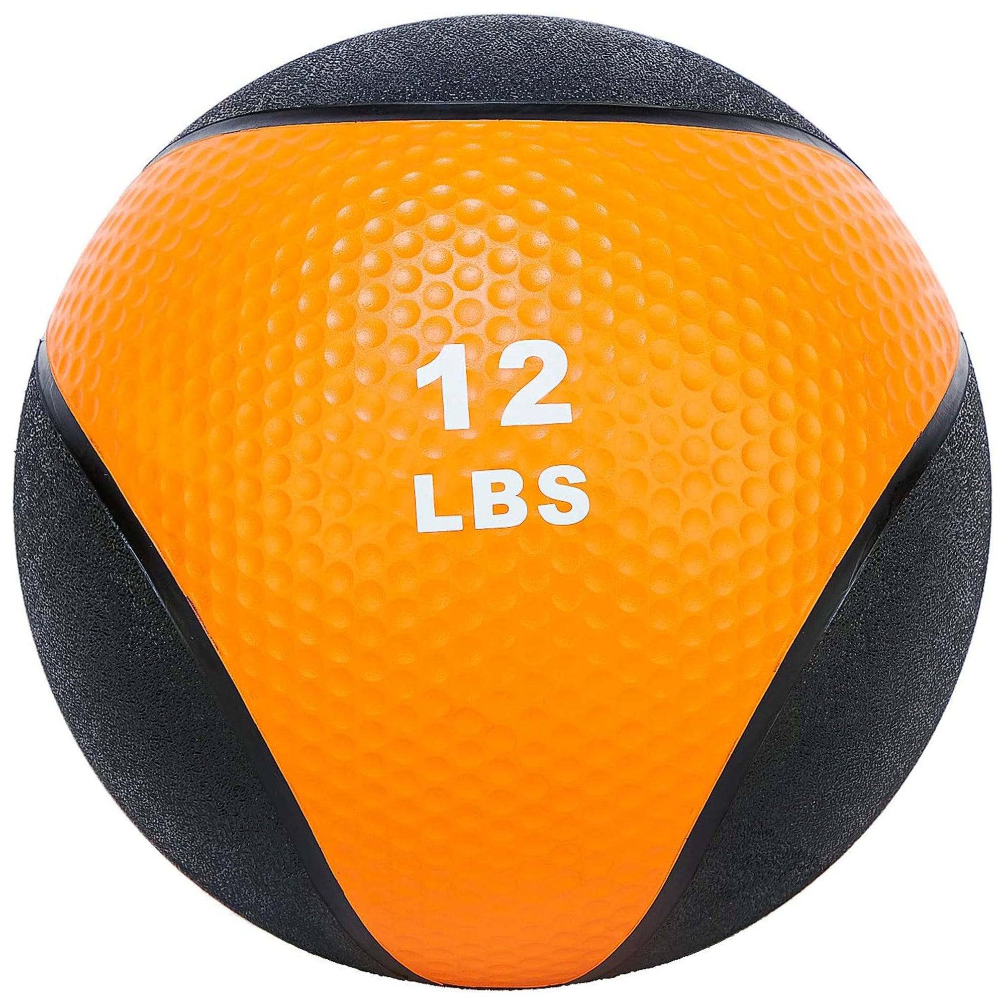 Fitvids 12 lb Dual-Texture Medicine Ball for Core and Strength Training, Orange