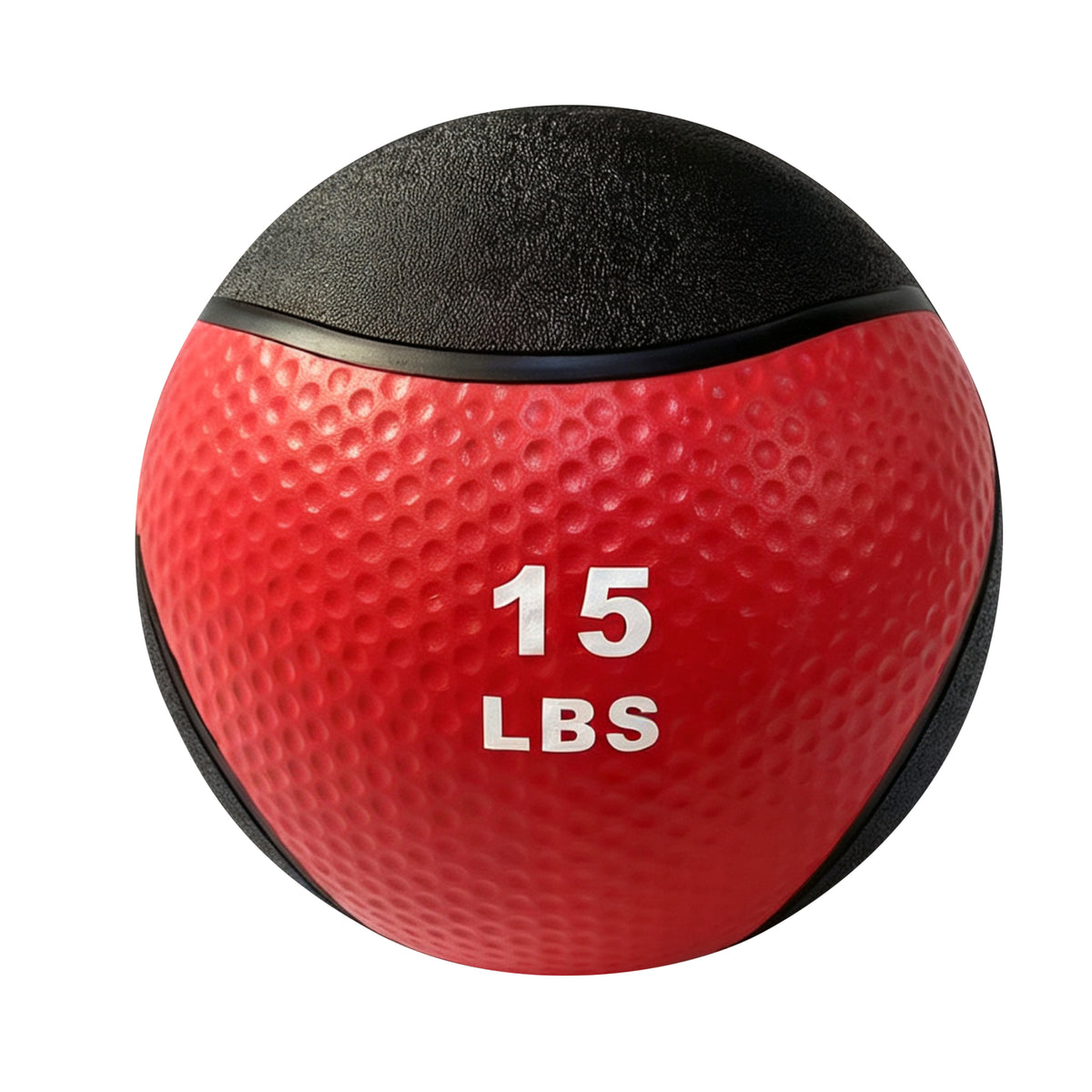 Fitvids 15 lb Dual-Texture Medicine Ball for Core and Strength Training, Red
