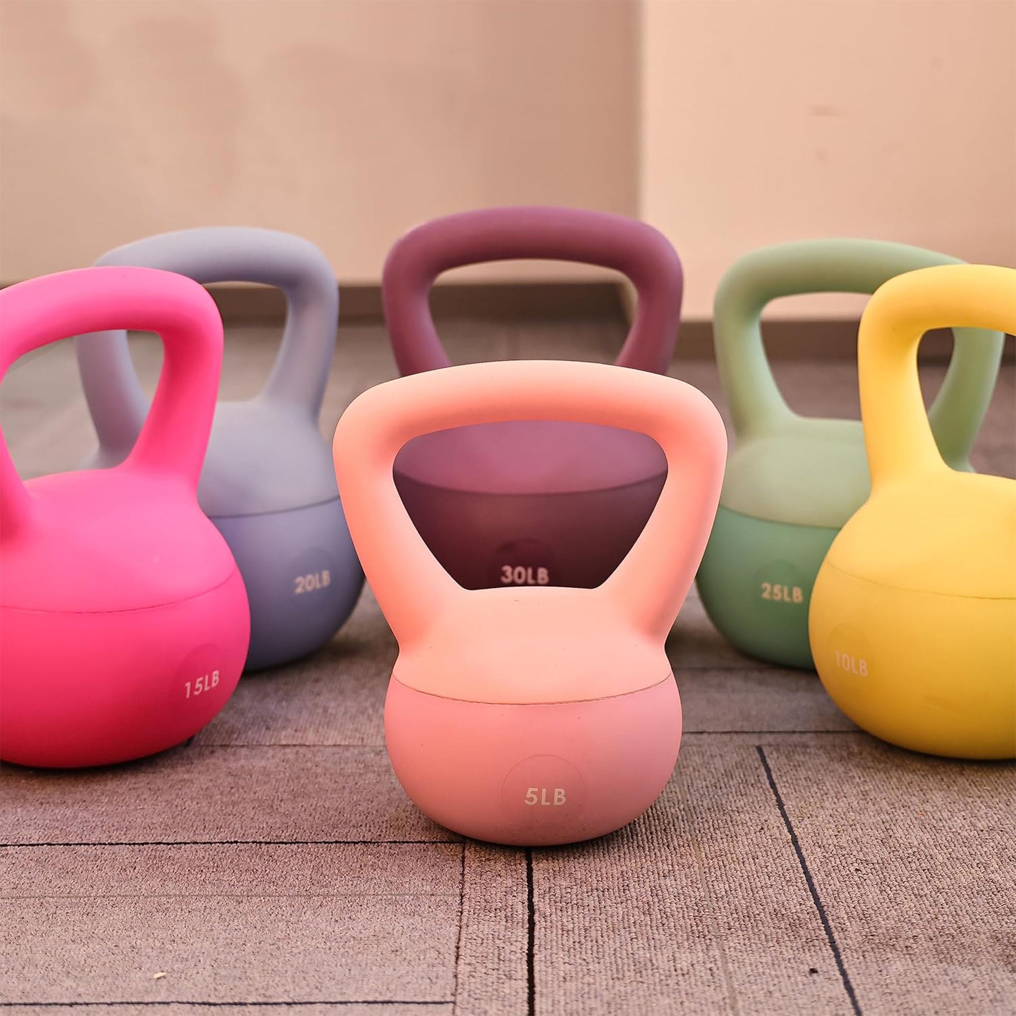 Fitvids Soft Kettlebell Ergonomic Grip, Iron & Sand Filled, 15lbs (Open Box)