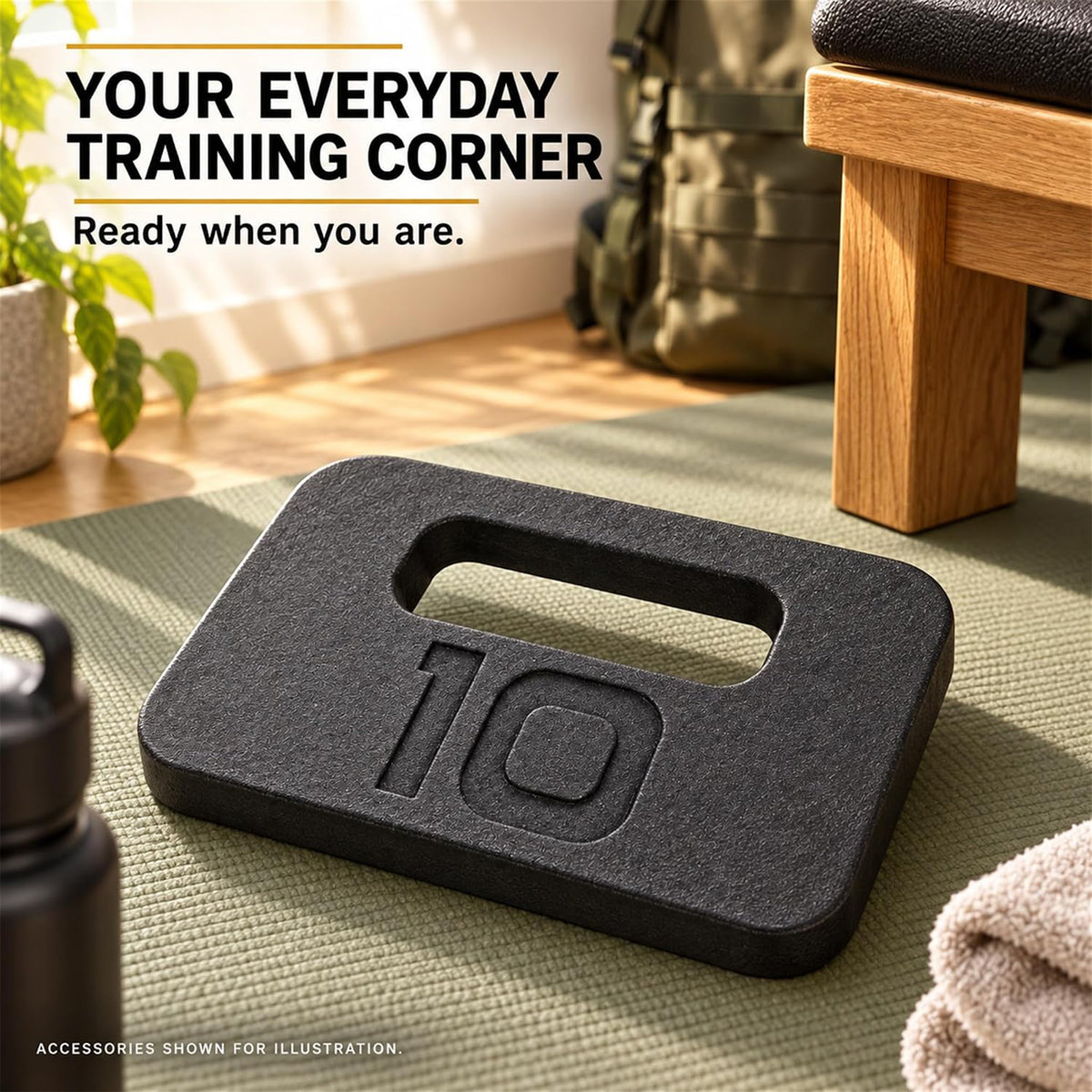 Fitvids 10 lb Ruck Weight Plate, Cast Iron Training Weight for Strength Training