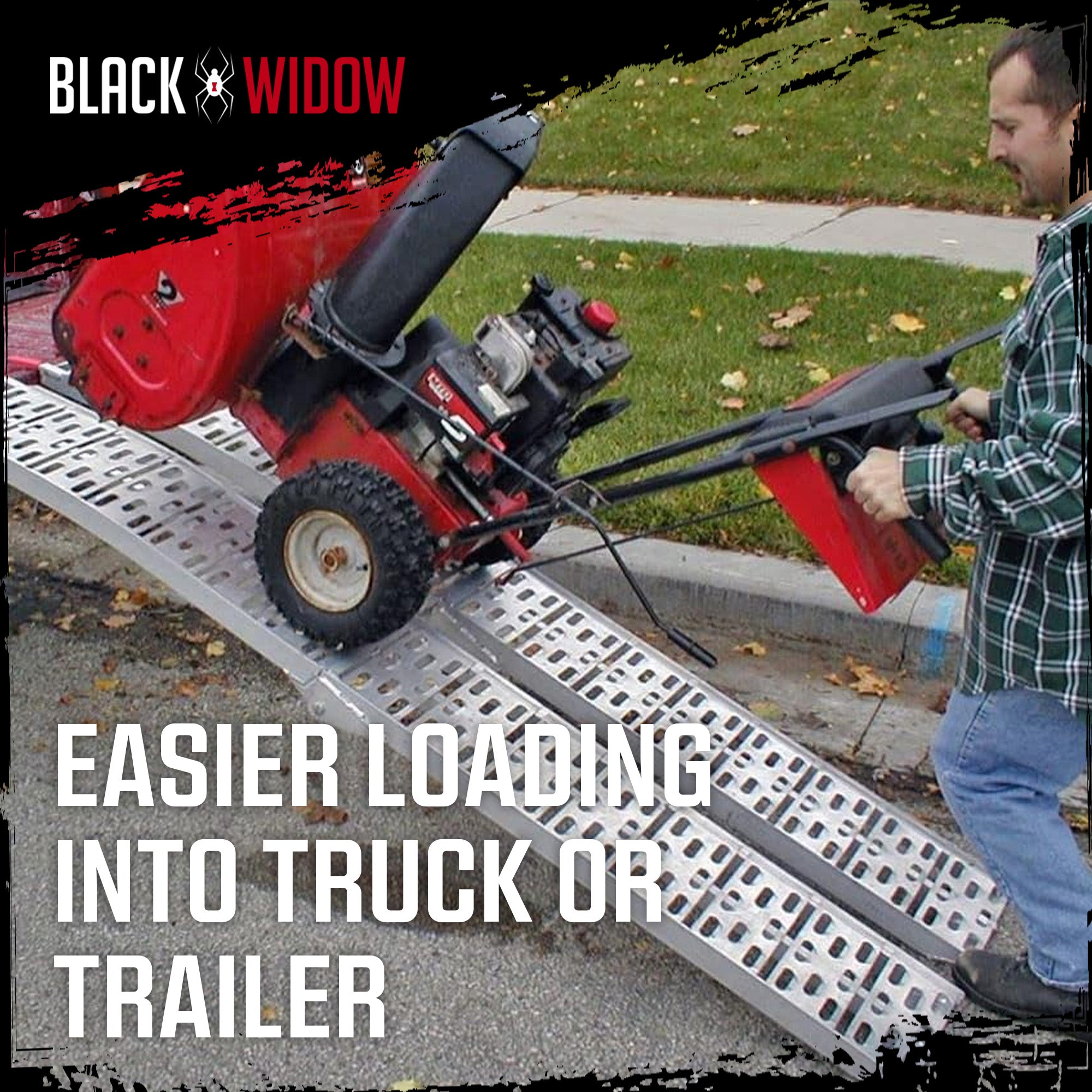Black Widow Folding Motorcycle Ramp Arched Plate, Dual Runner, Silver (Open Box) - VMInnovations