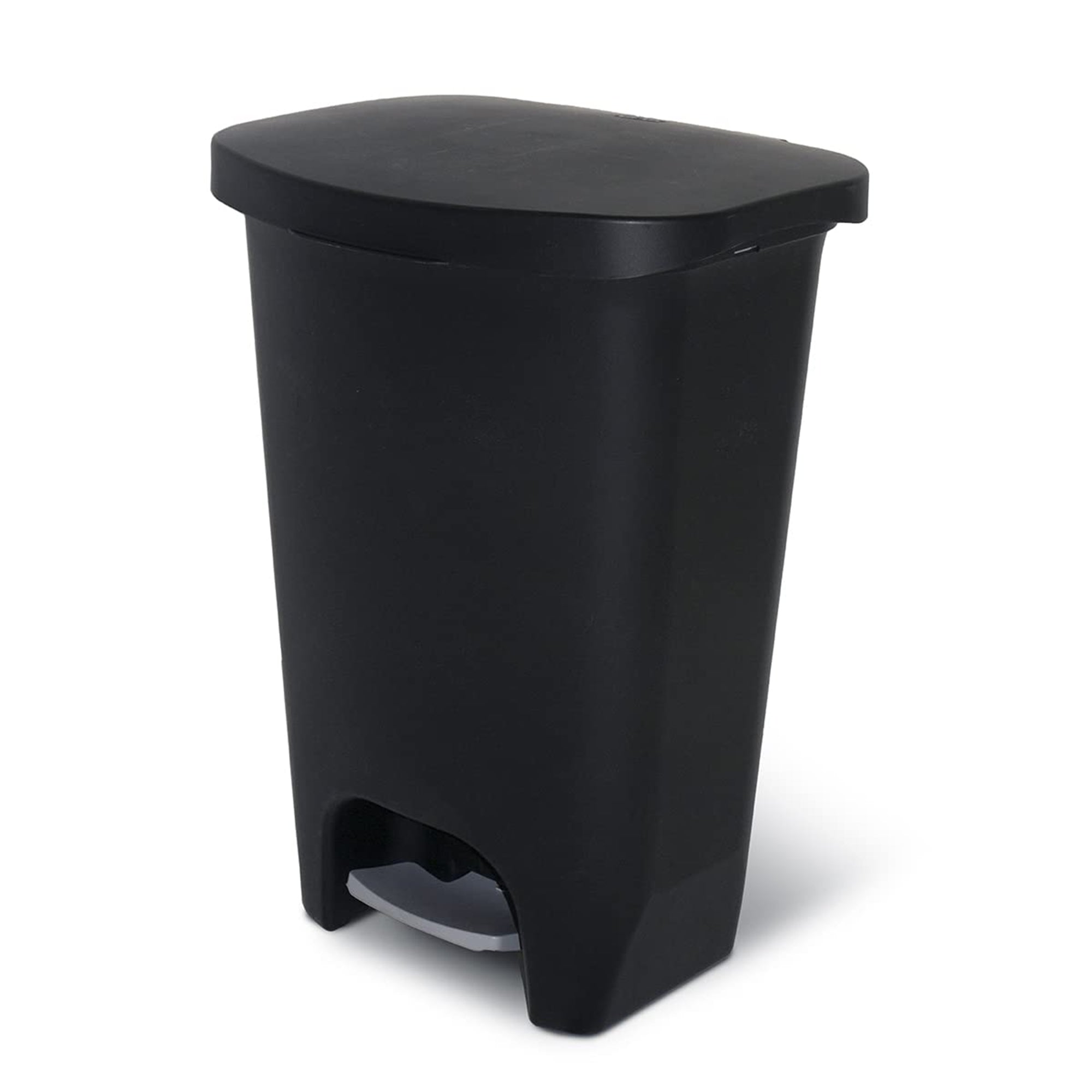 Glad Trash Can w/Lid, Foot Pedal & Garbage Bag Rings, 13 Gal, Black (Open Box) - VMInnovations