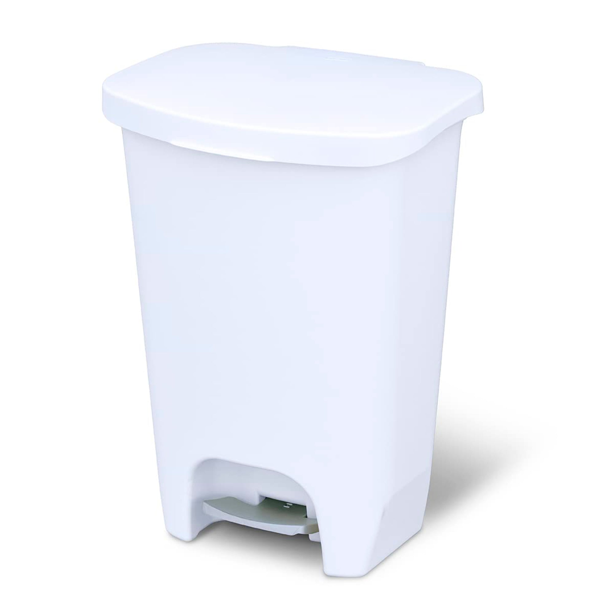 Glad 13 Gal Trash Can with Step Pedal and Odor Protection, White, Pack of 2 (Used) - VMInnovations