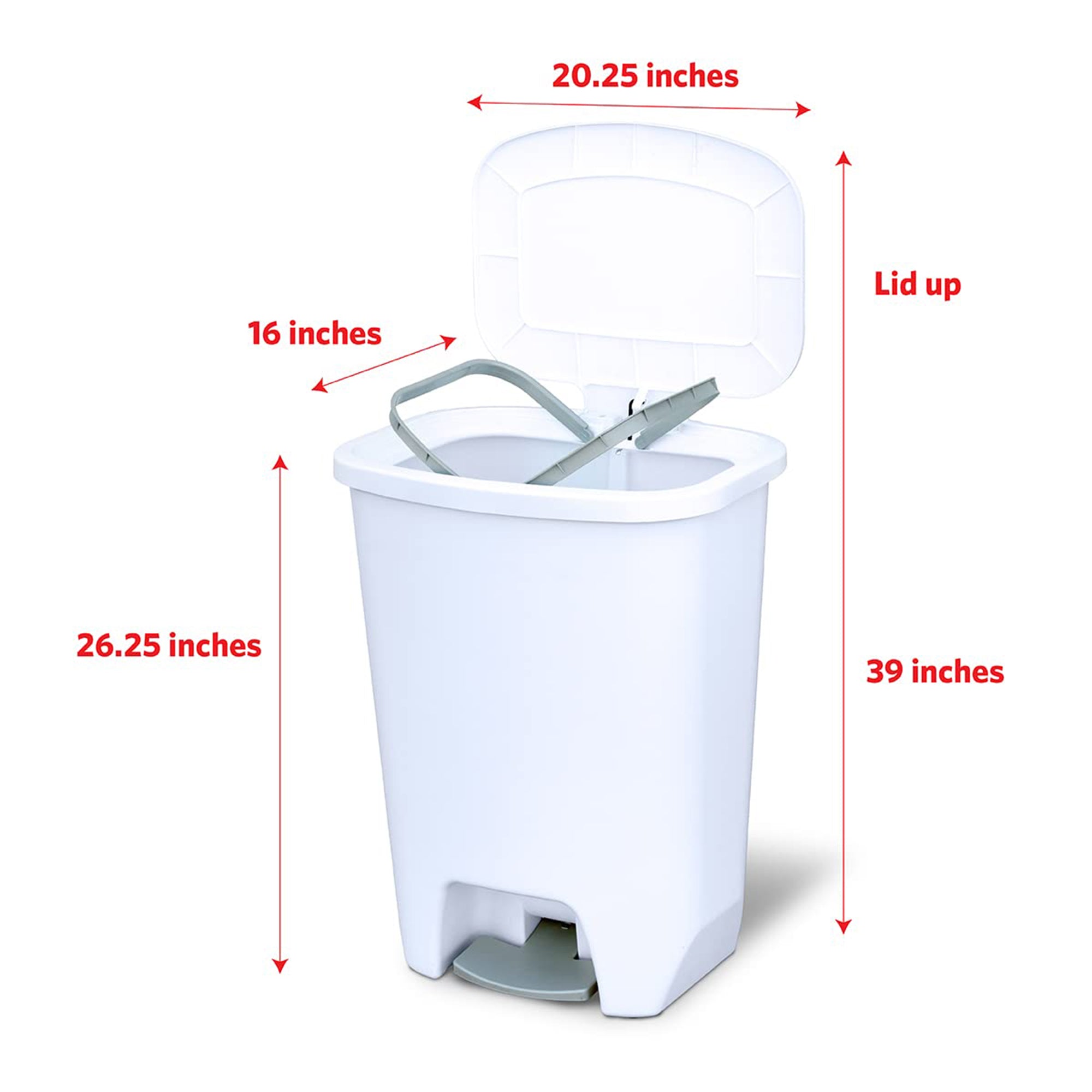 Glad Kitchen Trash Can with Lid, Foot Pedal and Garbage Bag Rings (Open Box)