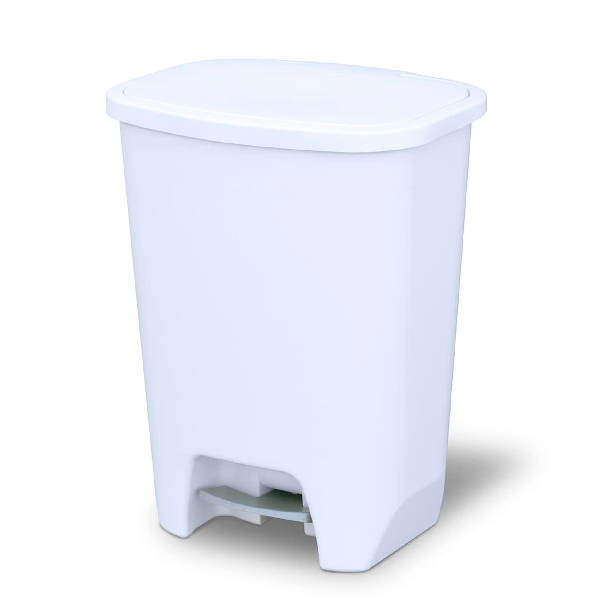 Glad Trash Can w/Lid, Foot Pedal & Garbage Bag Rings, 20 Gal, White (Used) - VMInnovations