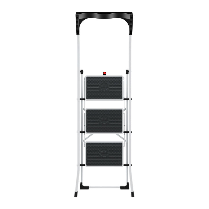 Hailo K75 ComfortLine Step Ladder, 2-Step Foldable Steel Stool for Home Use - VMInnovations