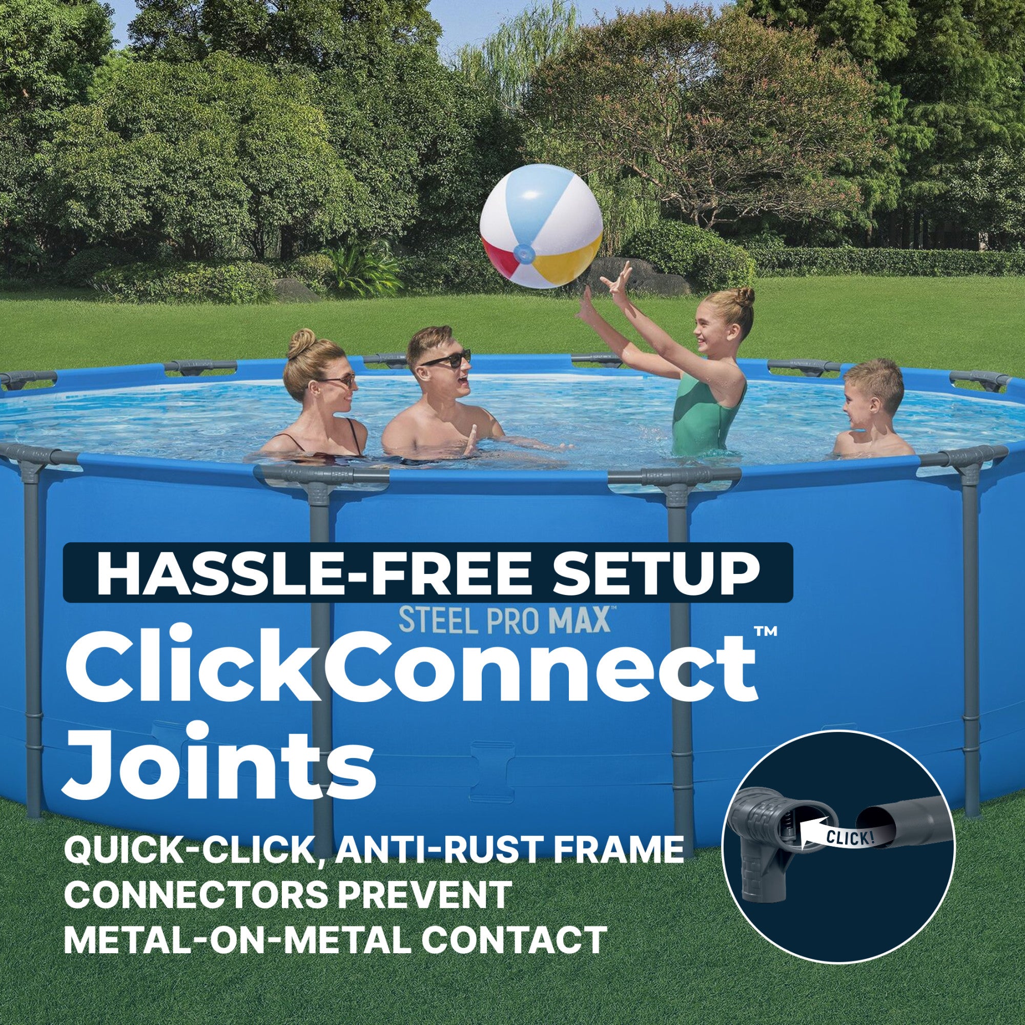 Bestway Steel Pro MAX 14’ x 42" Metal Frame Above Ground Pool, POOL ONLY (Used)