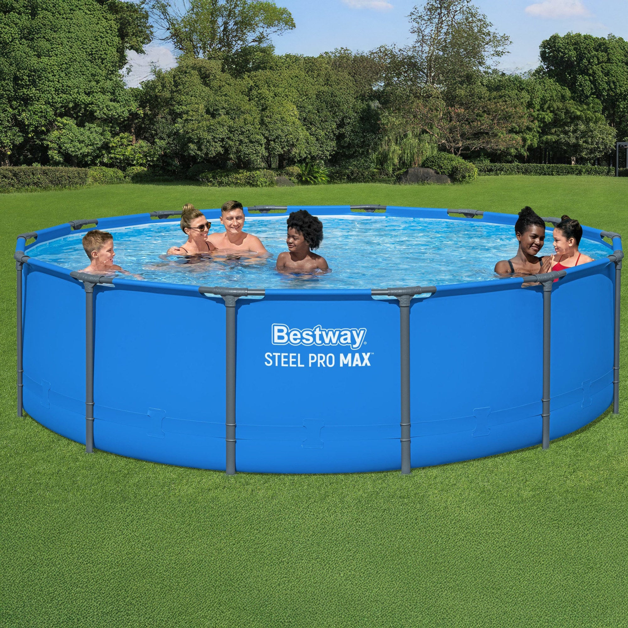 Bestway Steel Pro MAX 14’ x 42" Metal Frame Above Ground POOL ONLY (Open Box)
