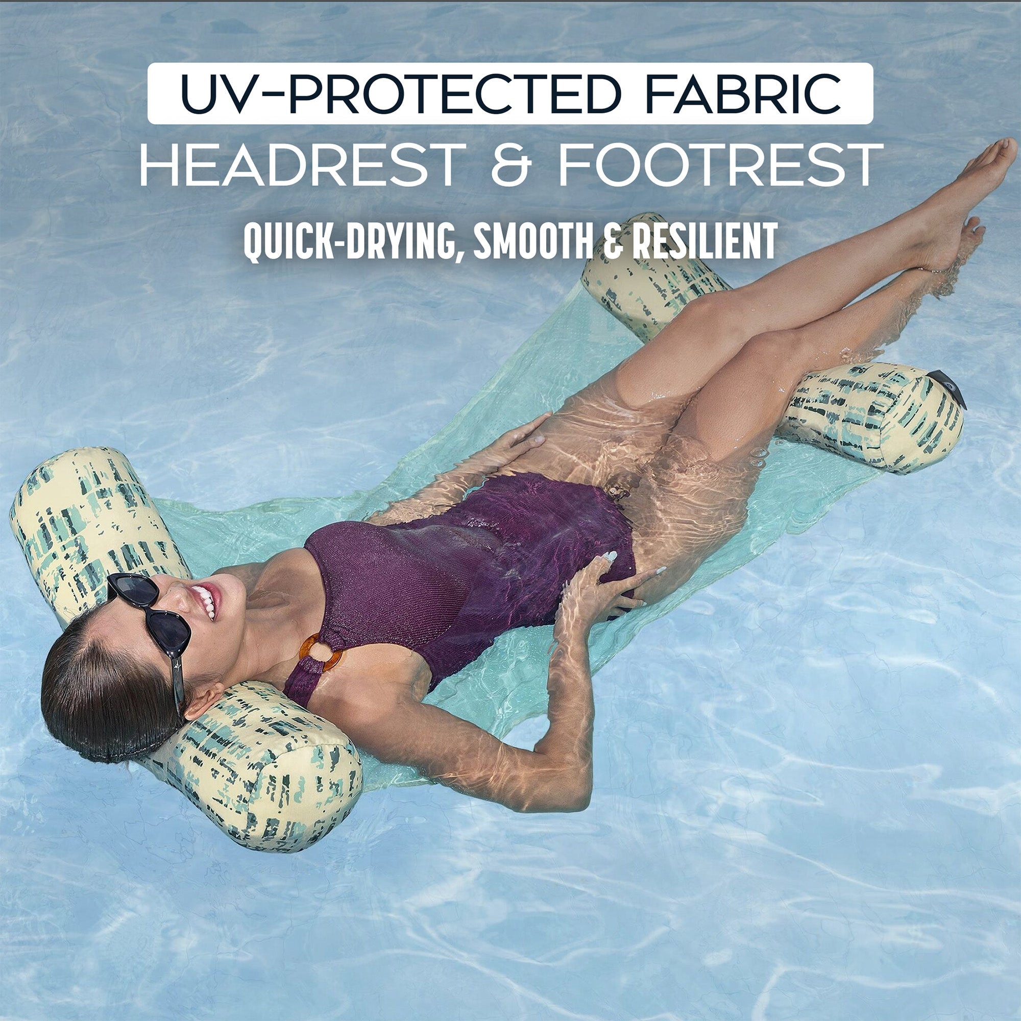 Bestway EVERLUXE Luxury Fabric-Covered Hammock Pool Lounge with Carry Strap - VMInnovations