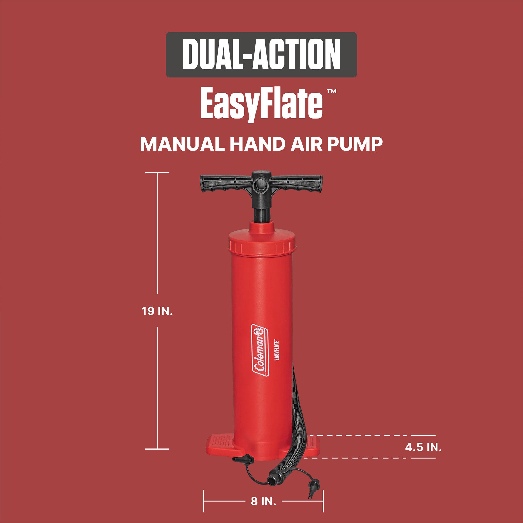 Coleman Dual-Action Manual Air Pump, Hand Pump Inflator with Adapters (Used)