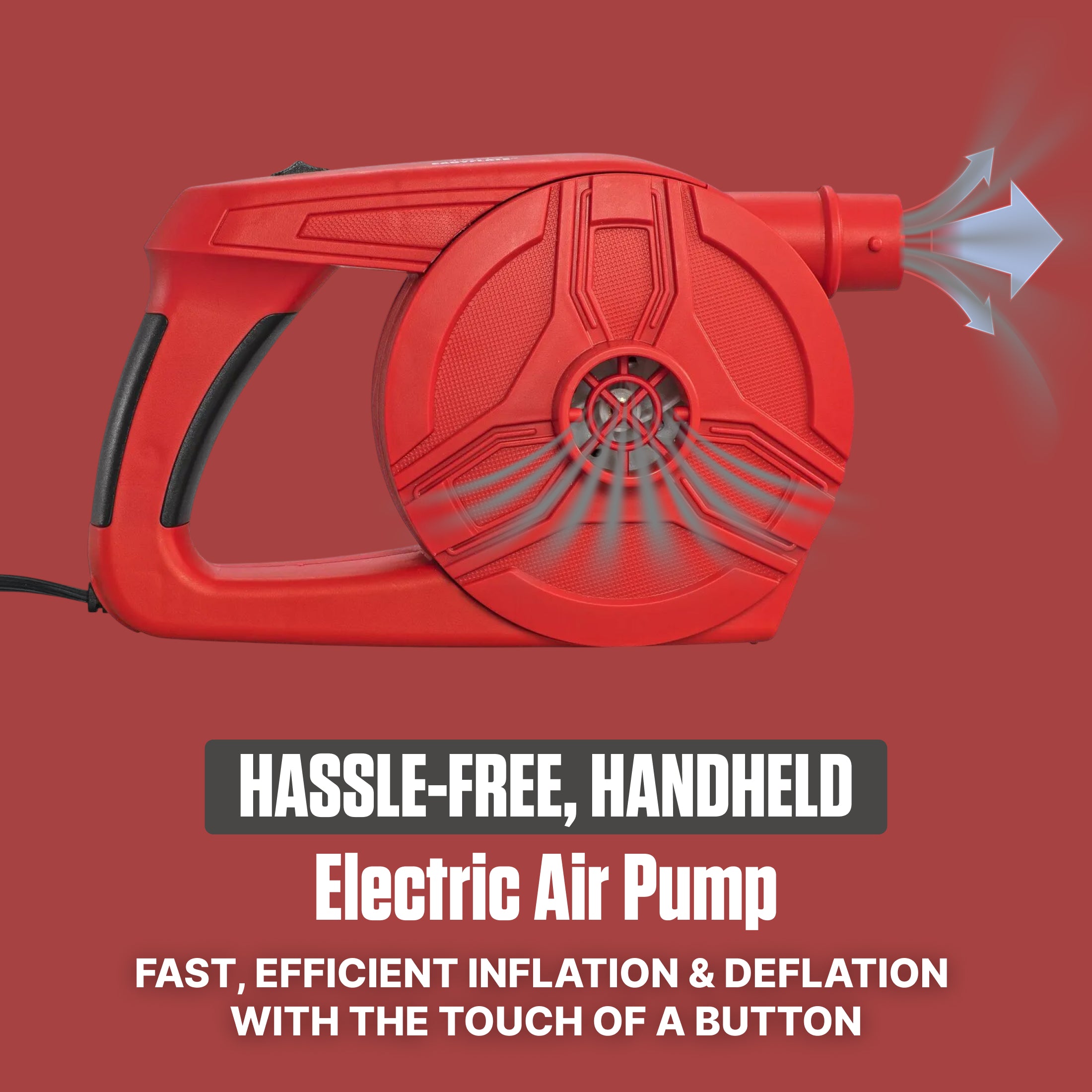 Coleman EasyFlate 120V AC Electric Air Pump, Plug-In Inflator w/3 Adapters(Used)