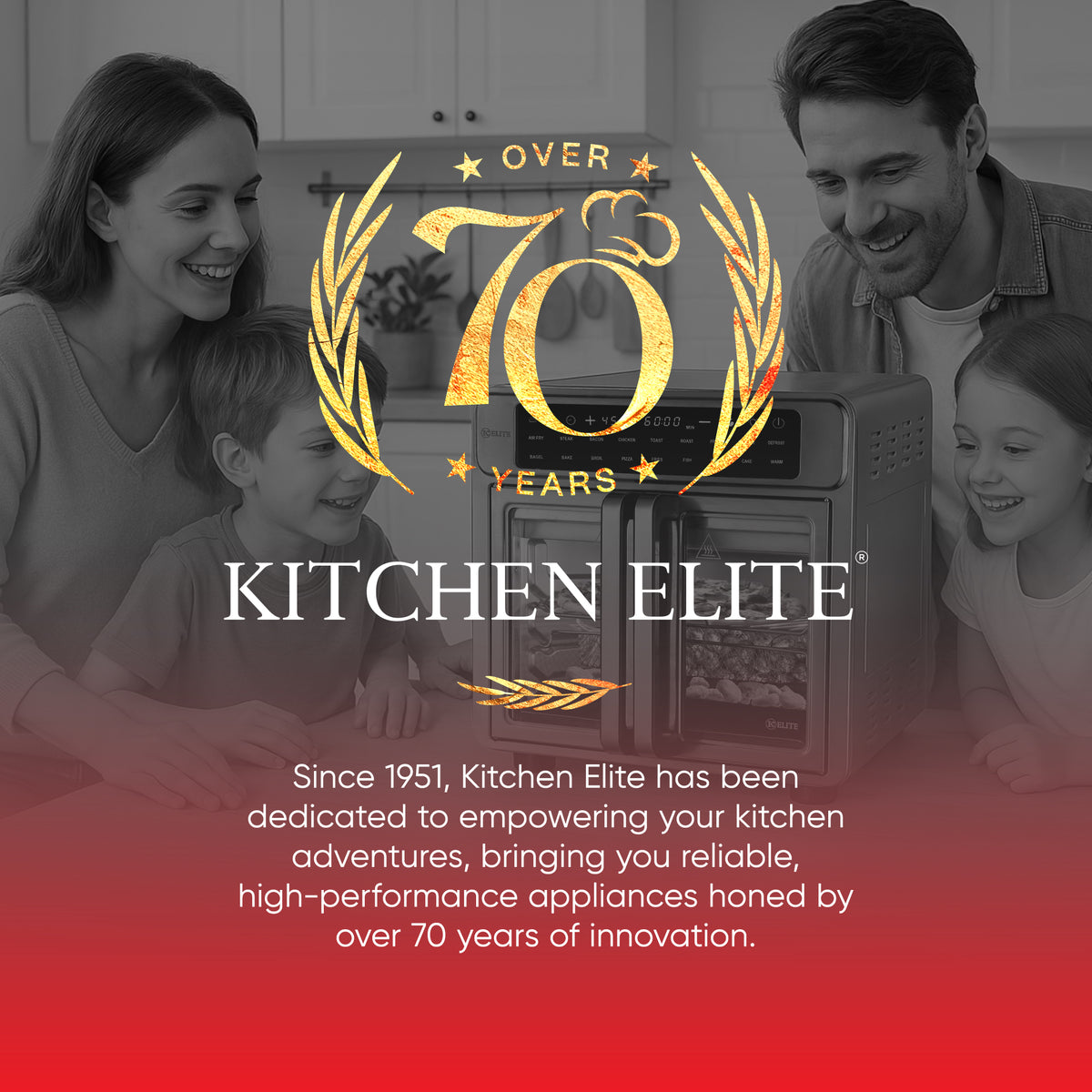 Kitchen Elite 26 Qt French Door Air Fryer, Cooker w/LED Display (Open Box)