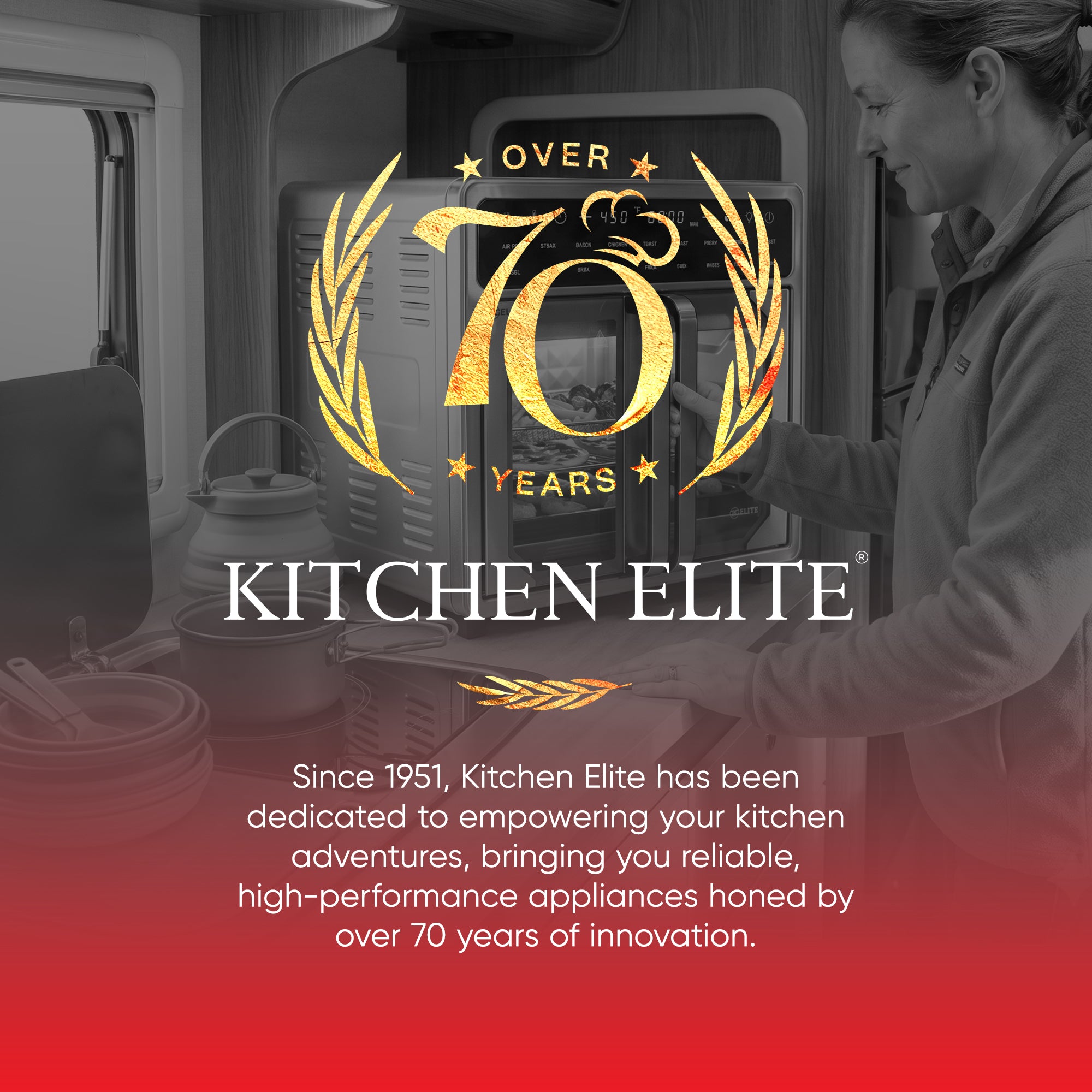 Kitchen Elite 16 Qt French Door Air Fryer Oven, Countertop Cooker (Open Box) - VMInnovations
