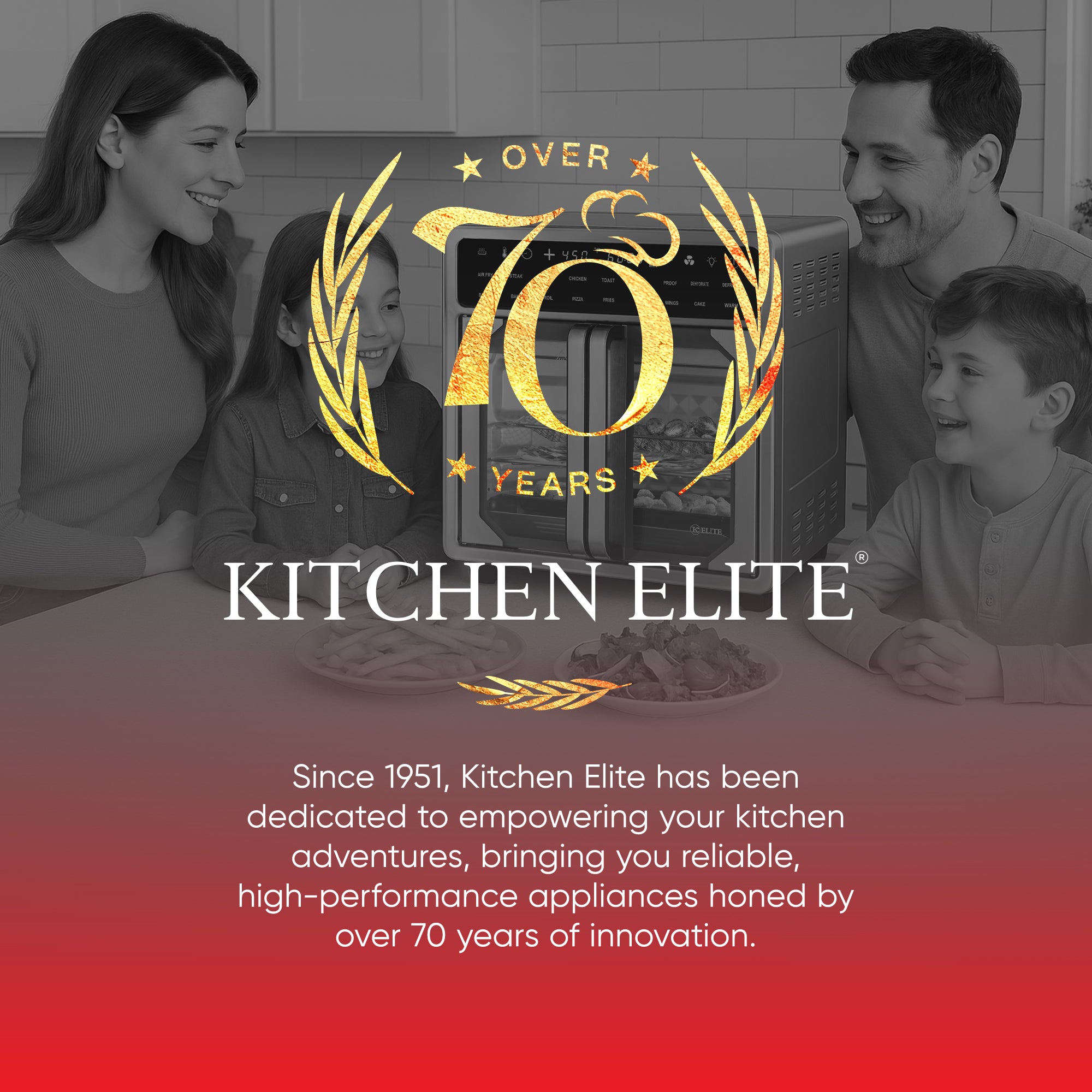 Kitchen Elite 16 Qt French Door Air Fryer Oven, Cooker w/ LED Display (Used)