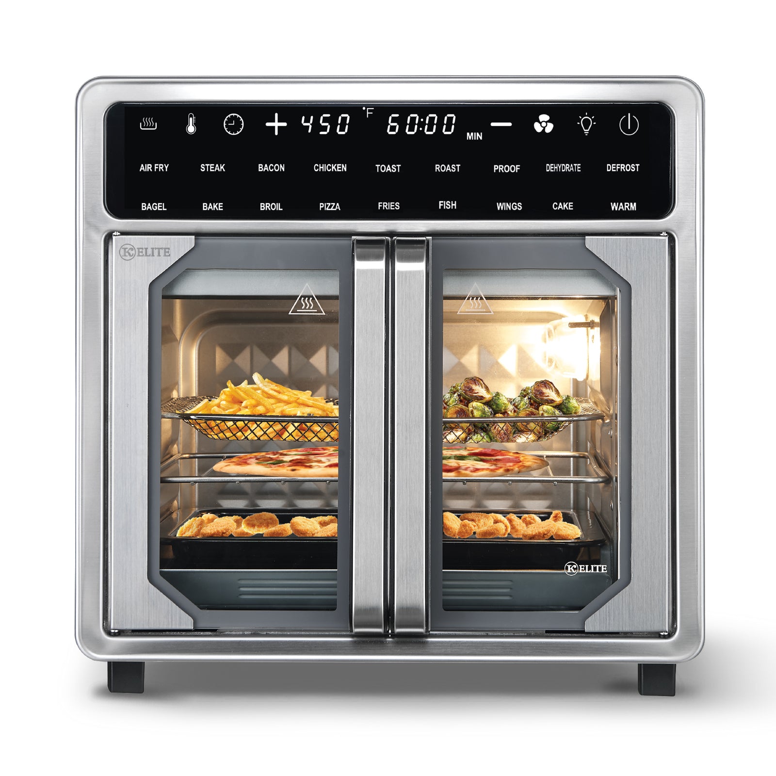 Kitchen Elite 16 Qt French Door Air Fryer Oven, Countertop Cooker w/ LED Display - VMInnovations